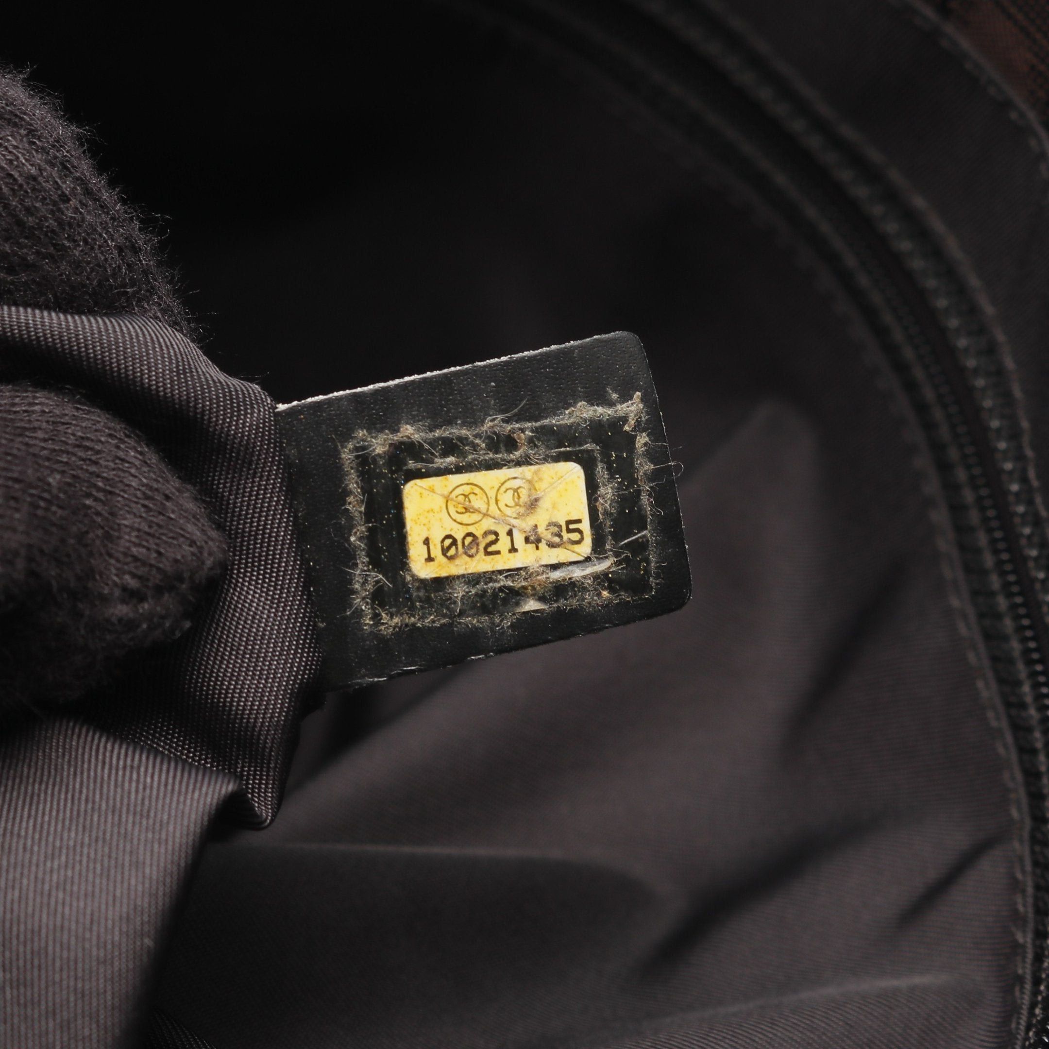 Chanel New Travel Line Handbag Tote Bag Nylon Canvas Leather Dark Brown Black Silver Hardware