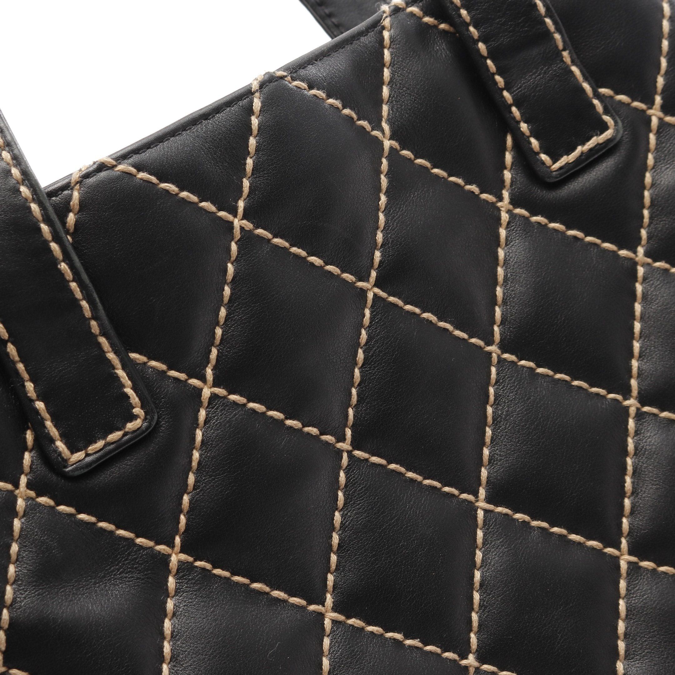 Chanel Chanel Wild Stitch Handbag Tote Bag Leather Black Gold Hardware Size ONE SIZE - 10 Thumbnail