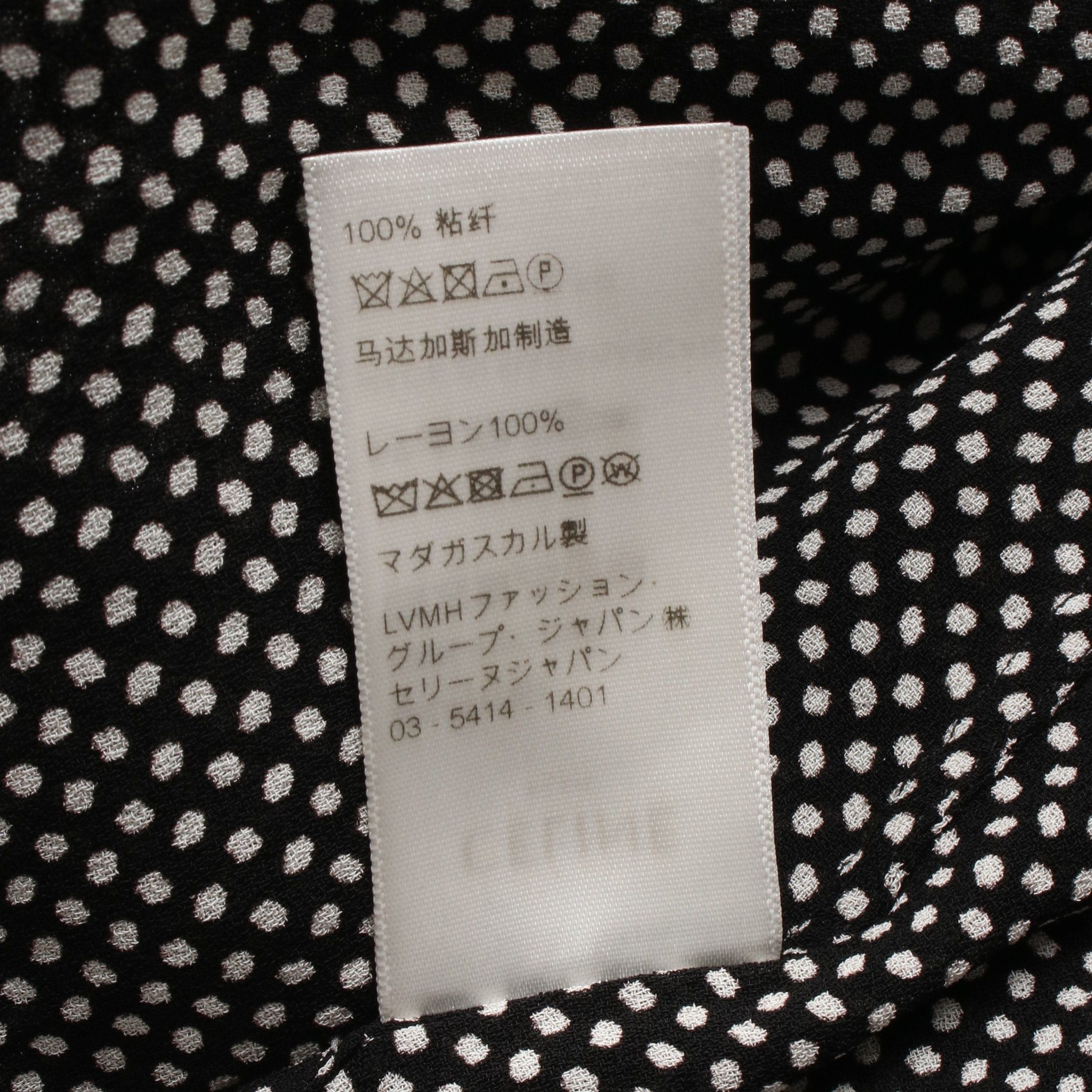 Celine Celine Shirt Dot Rayon Black White Size ONE SIZE - 4 Thumbnail