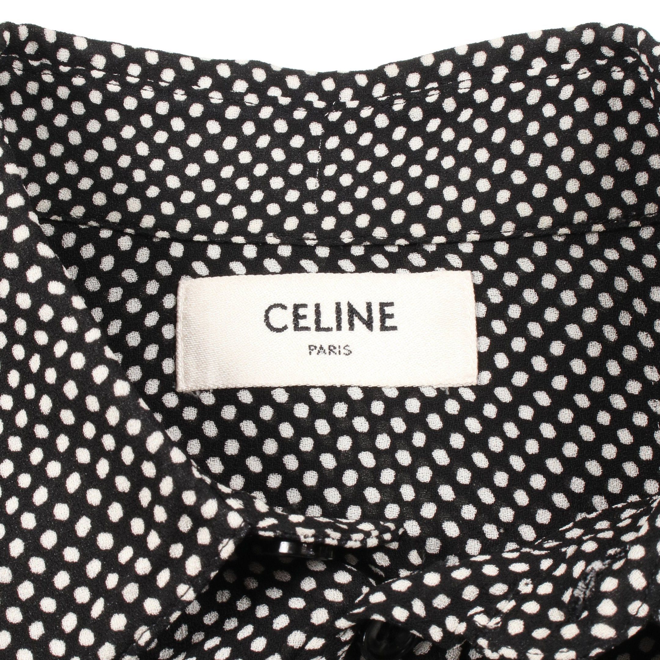 Celine Celine Shirt Dot Rayon Black White Size ONE SIZE - 3 Thumbnail