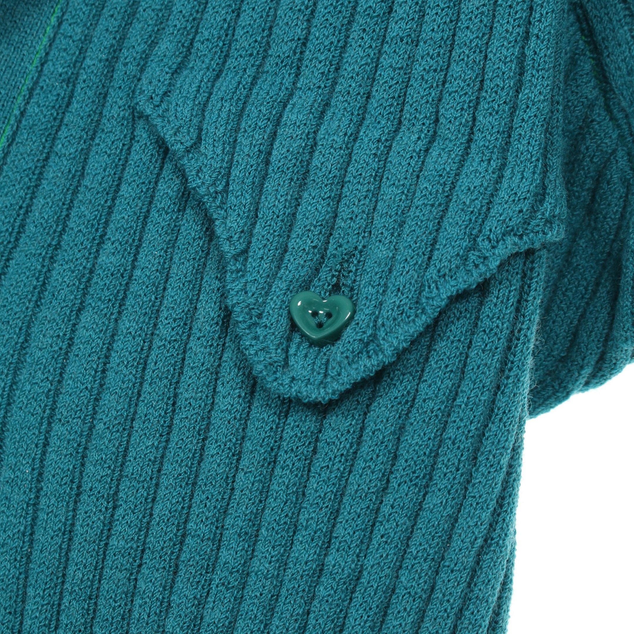 Bottega Veneta Bottega Veneta Rib Knit Polo Shirt Wool Blue Green Size ONE SIZE - 6 Thumbnail