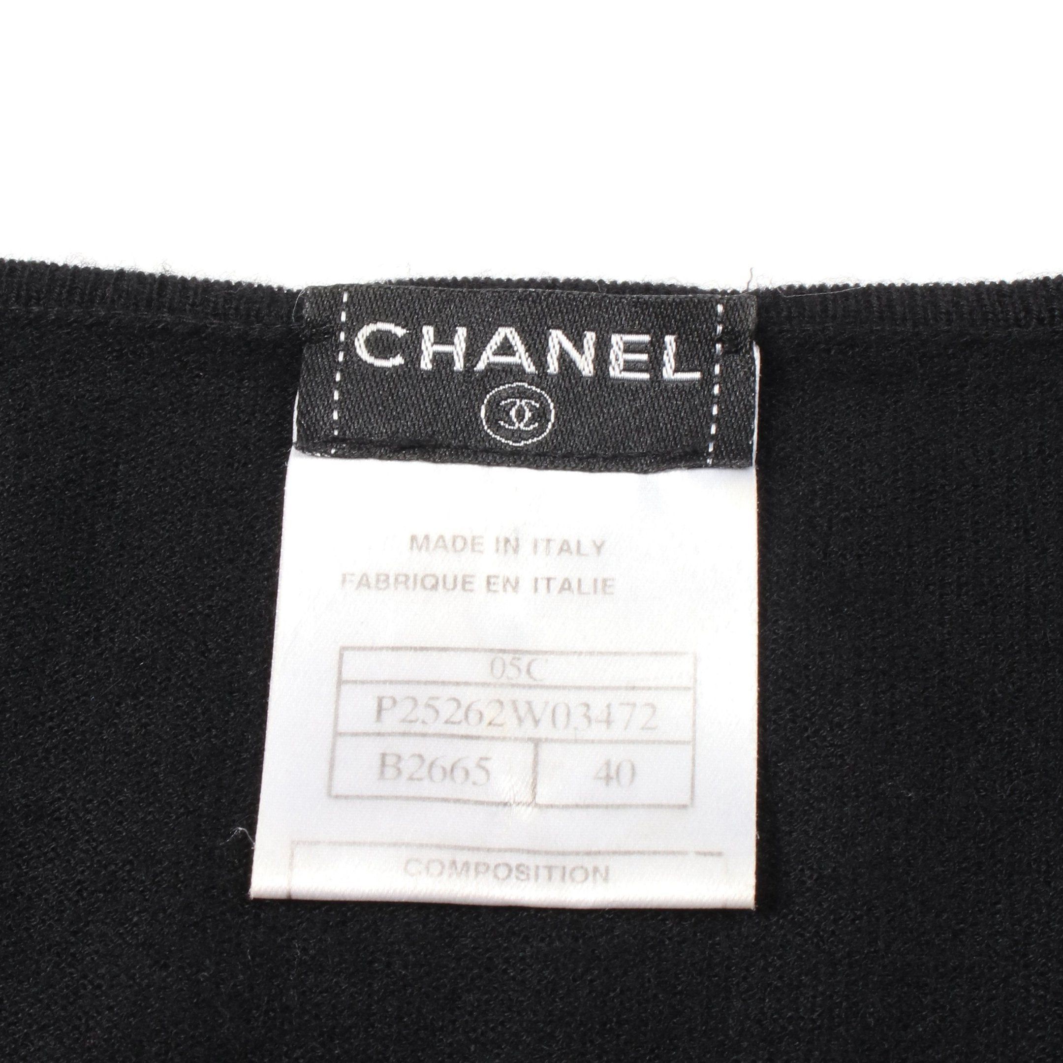 Chanel Chanel Tweed Knit Short Sleeve Cashmere Black White Ivory Size ONE SIZE - 3 Thumbnail
