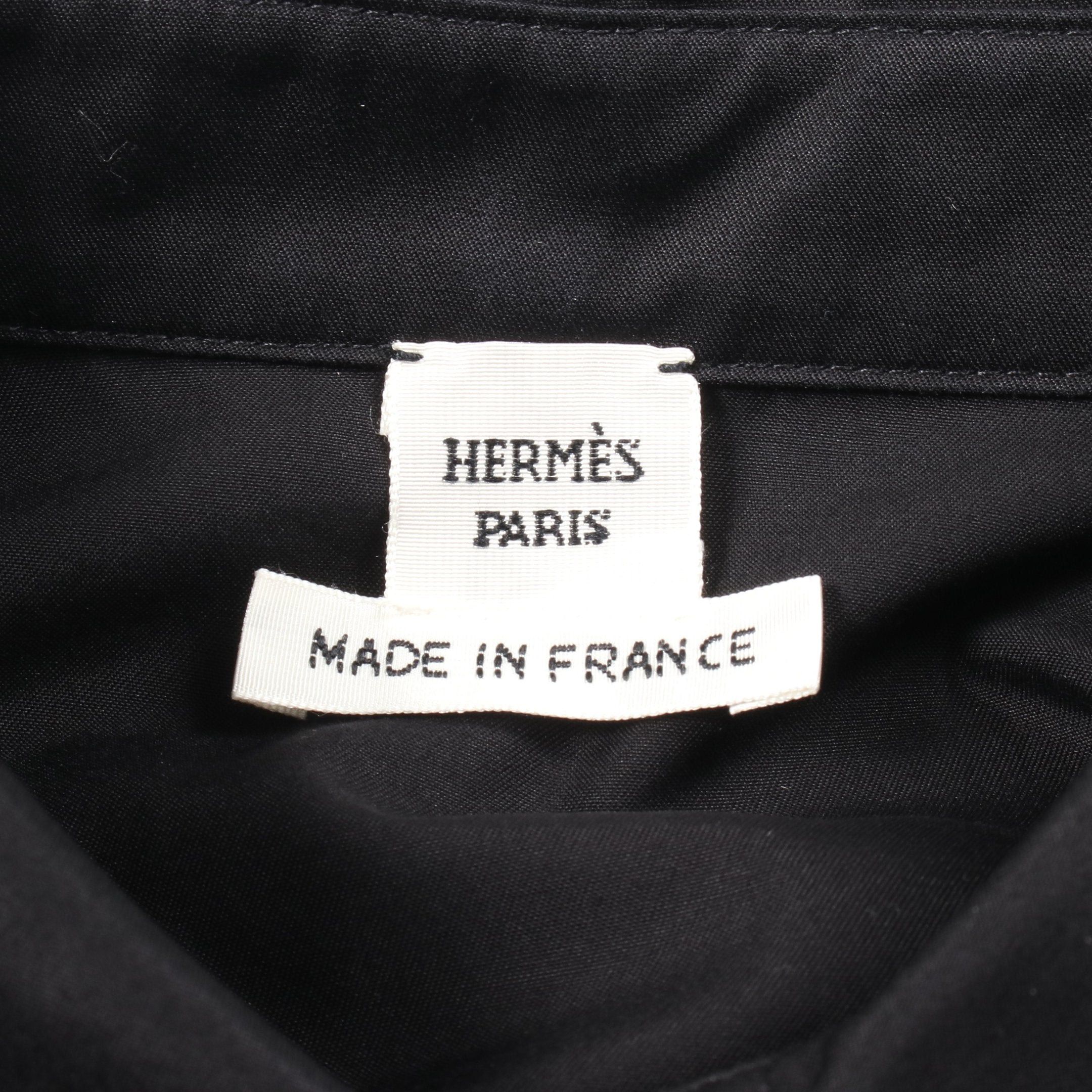 Hermes Hermes Shirt Cotton Black Drawcord Size ONE SIZE - 3 Thumbnail