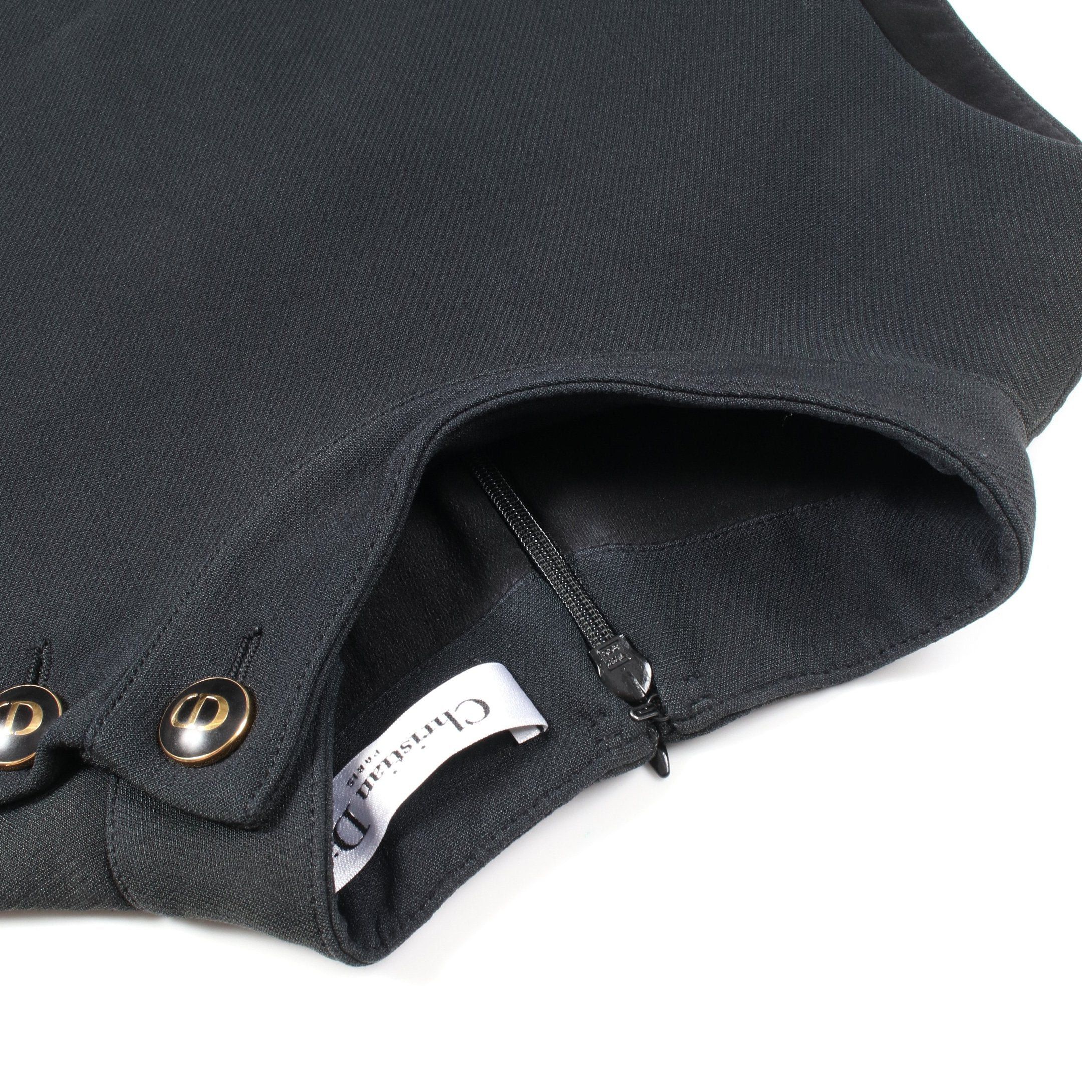 Dior Dior One Piece Stand Collar Wool Silk Black Size ONE SIZE - 5 Thumbnail