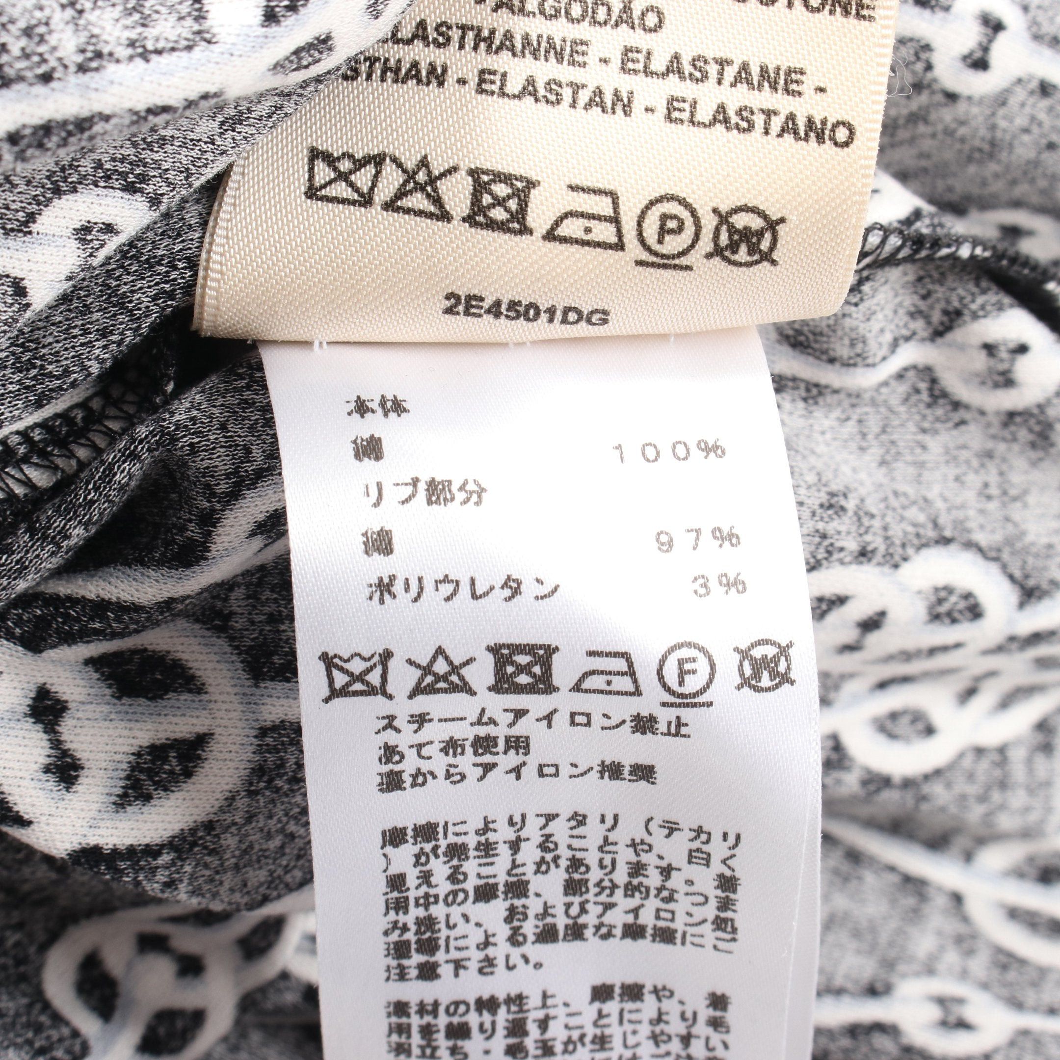 Hermes Hermes T-Shirt One Piece Cricketis All-Over Pattern Cotton Black White Size ONE SIZE - 4 Thumbnail