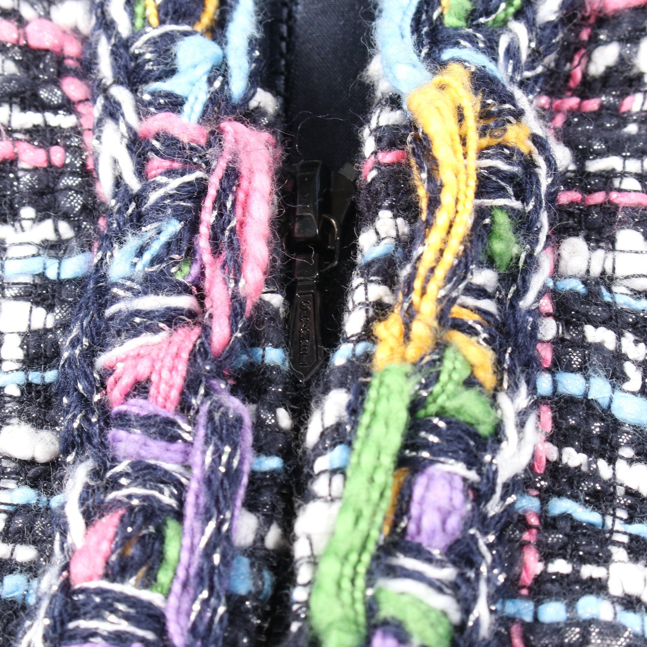 Chanel Chanel Tweed One Piece Cotton Black Multicolor Ruffle Sleeves Size ONE SIZE - 5 Thumbnail