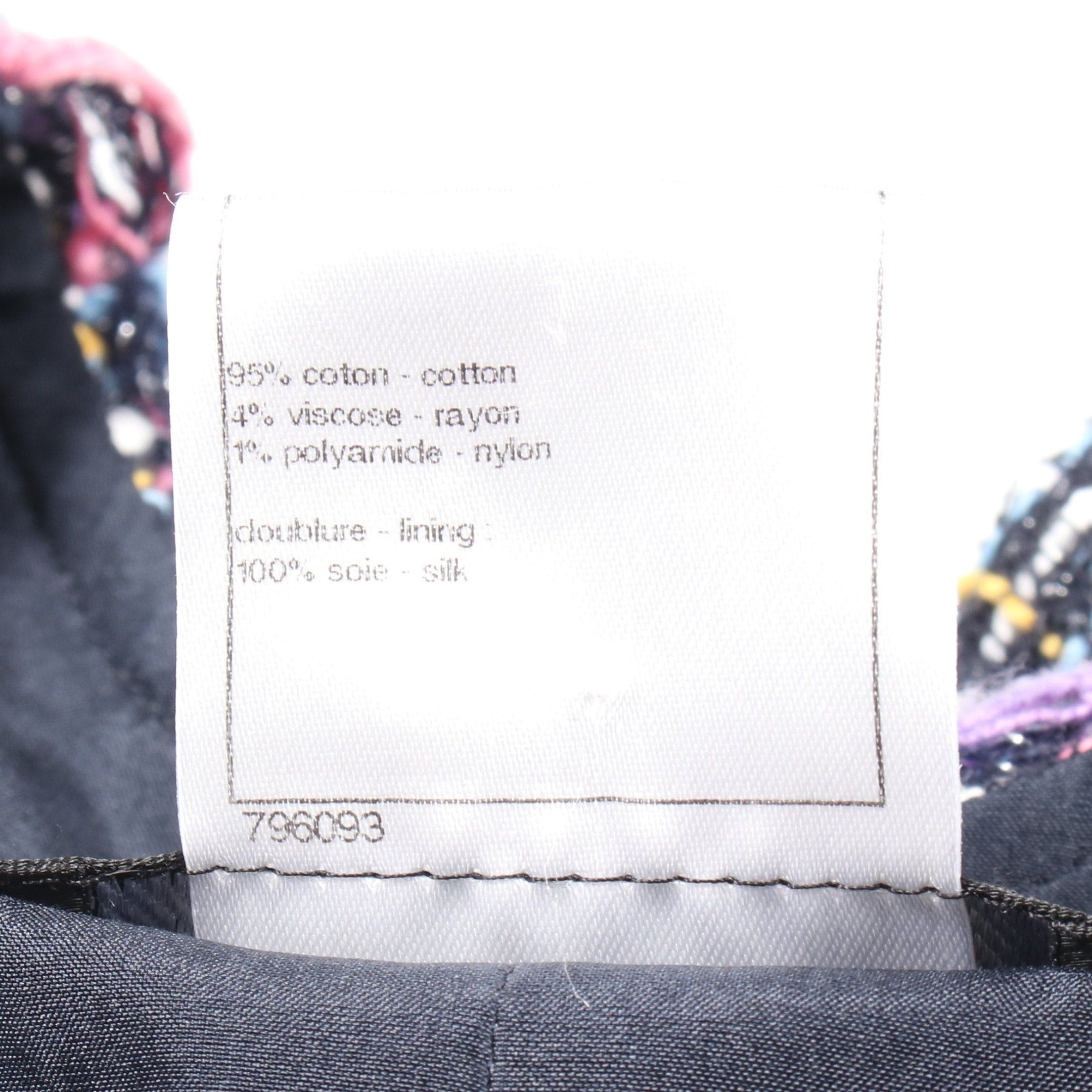 Chanel Chanel Tweed One Piece Cotton Black Multicolor Ruffle Sleeves Size ONE SIZE - 4 Thumbnail