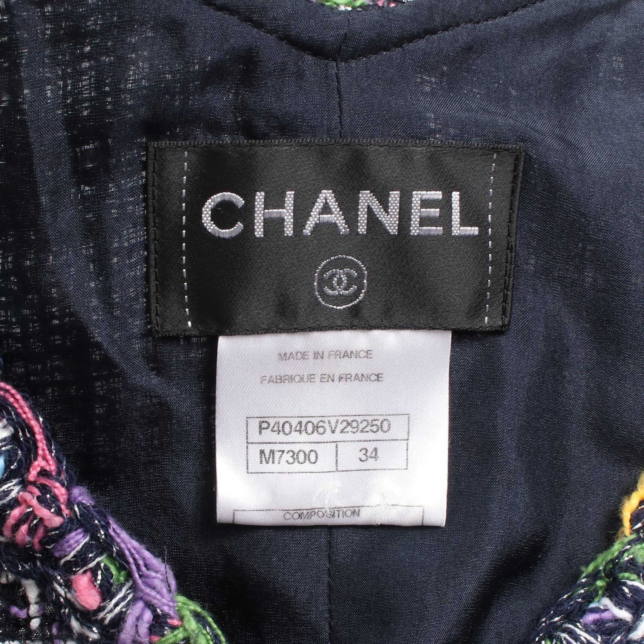 Chanel Chanel Tweed One Piece Cotton Black Multicolor Ruffle Sleeves Size ONE SIZE - 3 Thumbnail