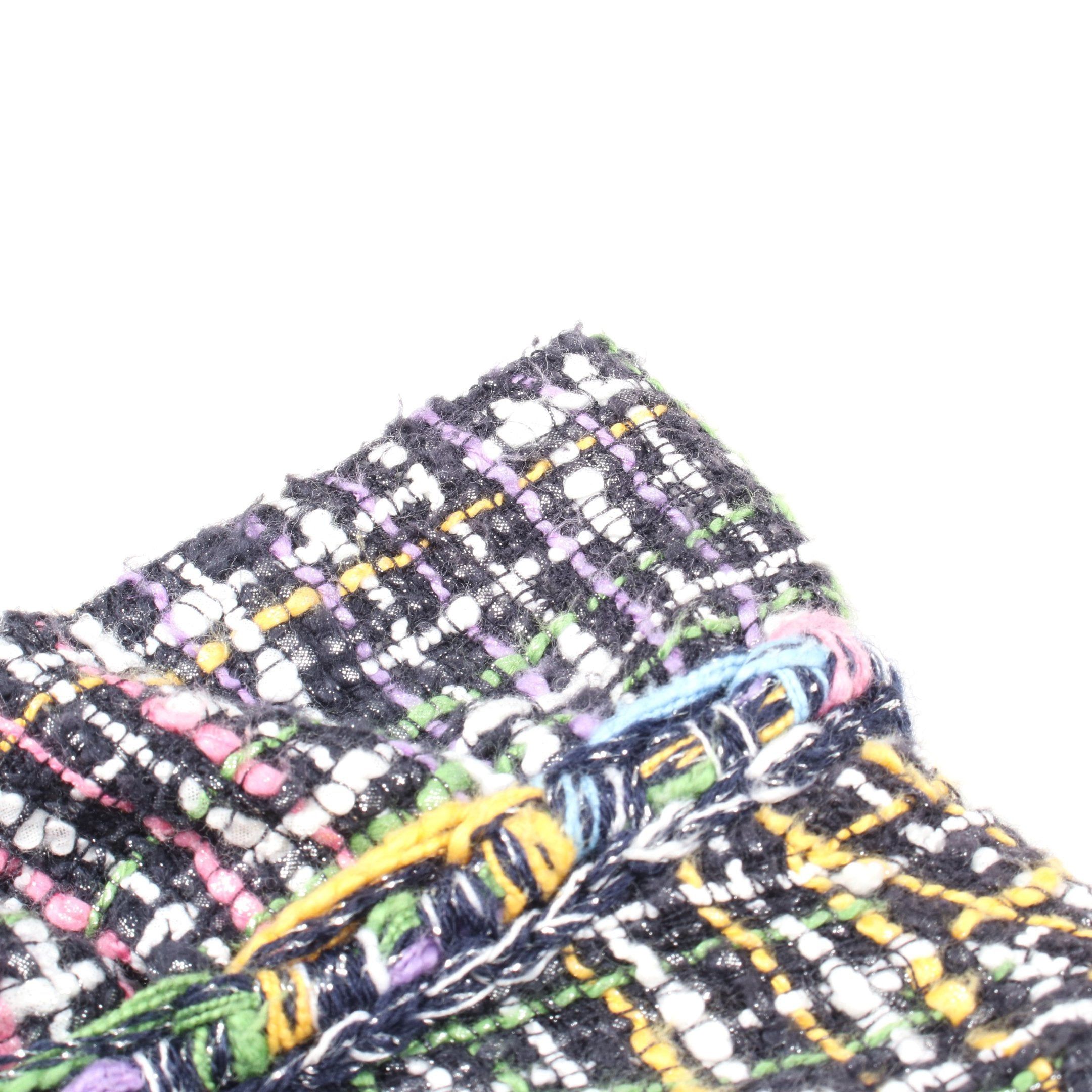 Chanel Chanel Tweed One Piece Cotton Black Multicolor Ruffle Sleeves Size ONE SIZE - 6 Thumbnail