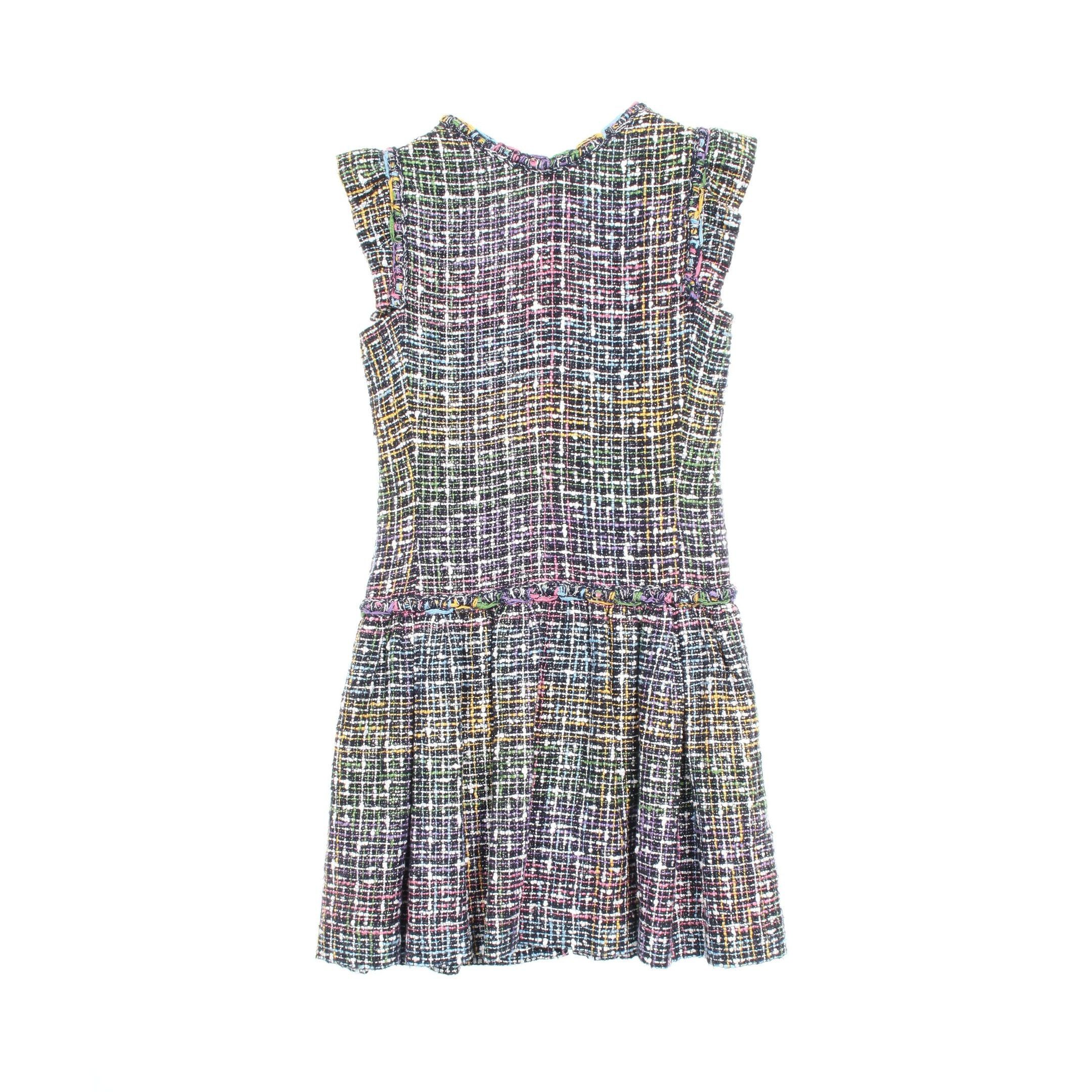 Chanel Chanel Tweed One Piece Cotton Black Multicolor Ruffle Sleeves Size ONE SIZE - 2 Thumbnail