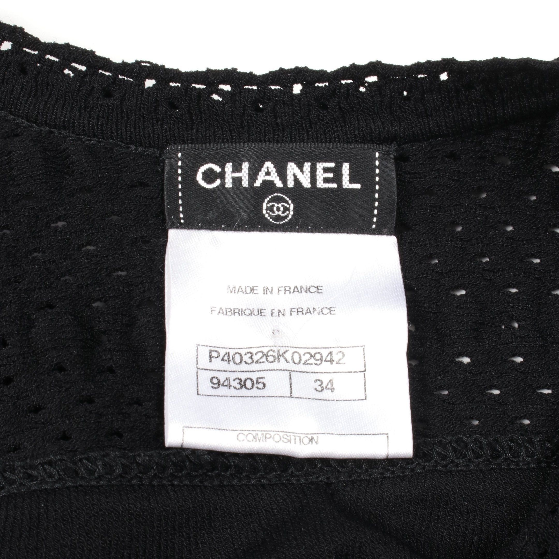 Chanel Chanel Knit Dress No Sleeve Rayon Black Color-Block Size ONE SIZE - 3 Thumbnail