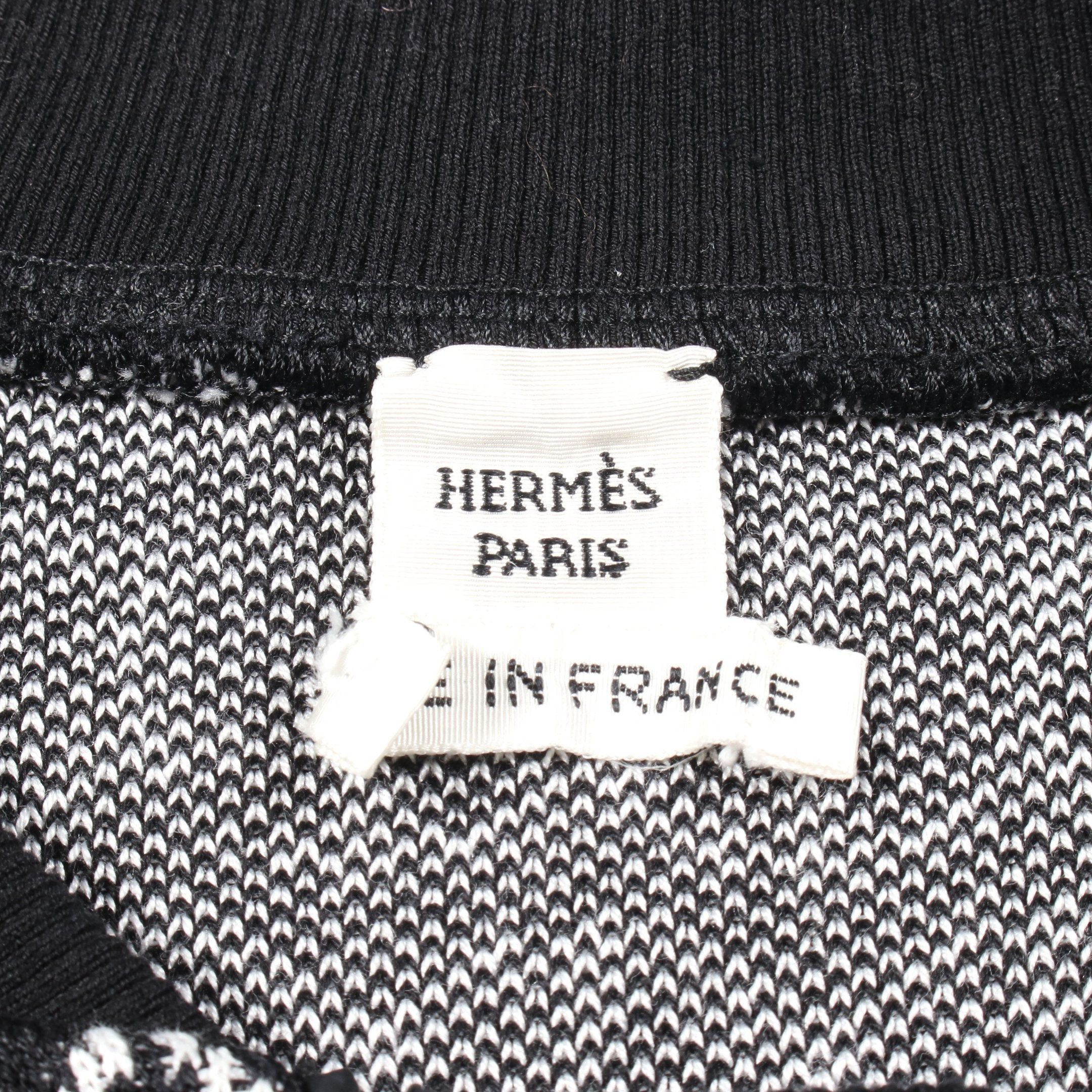 Hermes Hermes Half Zip One Piece Cotton Black White Size ONE SIZE - 3 Thumbnail