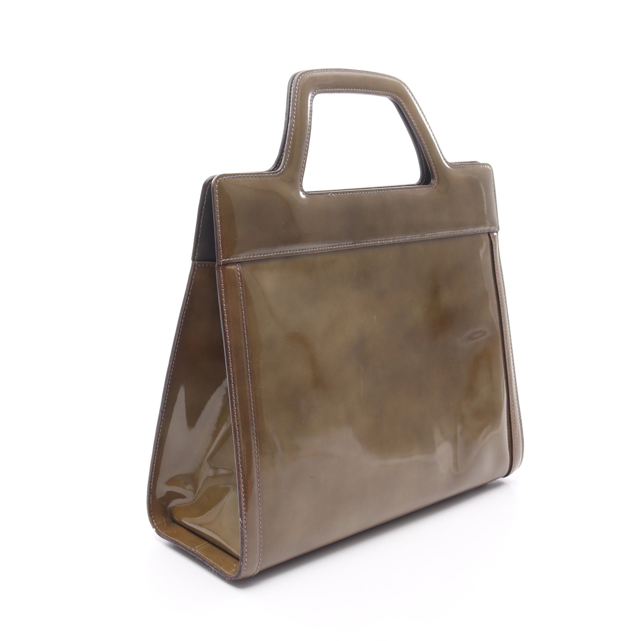 Salvatore Ferragamo Salvatore Ferragamo Handbag Enamel Khaki Green Size ONE SIZE - 2 Thumbnail