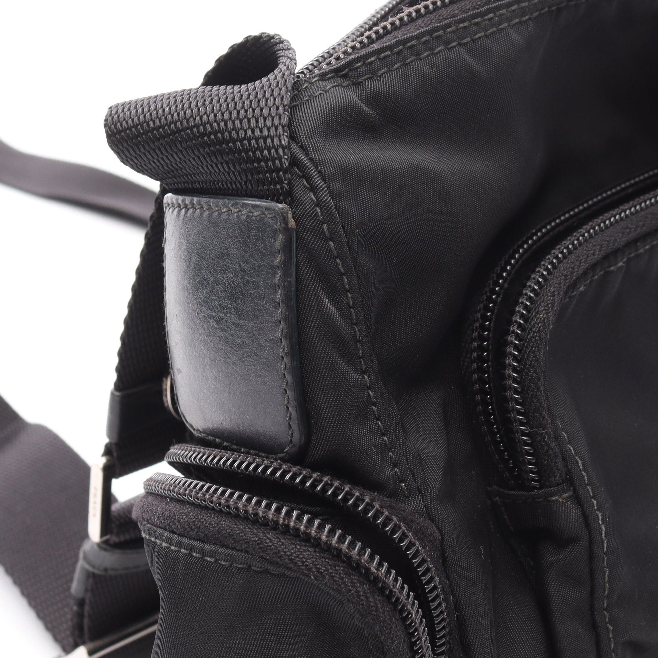Prada Prada Tessuto Calf Shoulder Bag Nylon Leather Black Size ONE SIZE - 9 Thumbnail