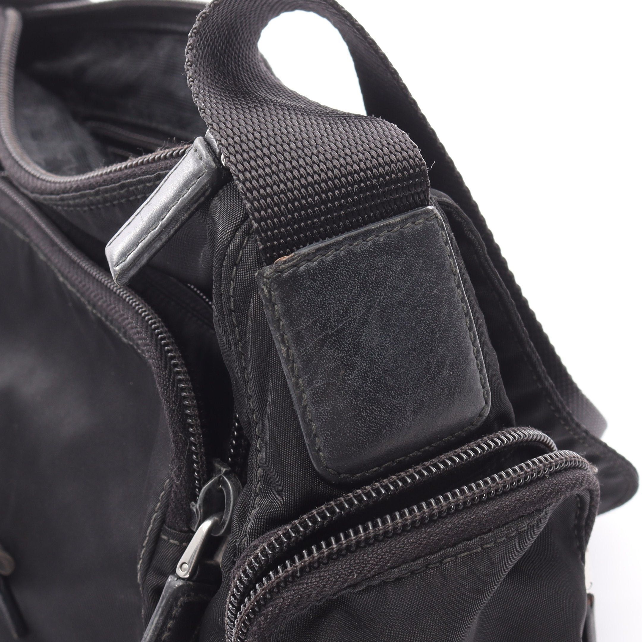 Prada Prada Tessuto Calf Shoulder Bag Nylon Leather Black Size ONE SIZE - 7 Thumbnail
