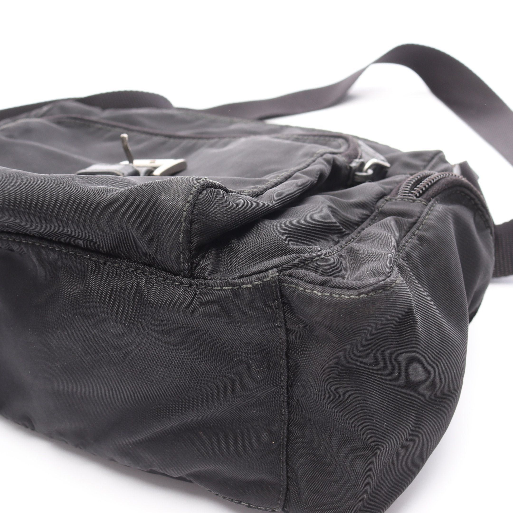 Prada Prada Tessuto Calf Shoulder Bag Nylon Leather Black Size ONE SIZE - 12 Thumbnail