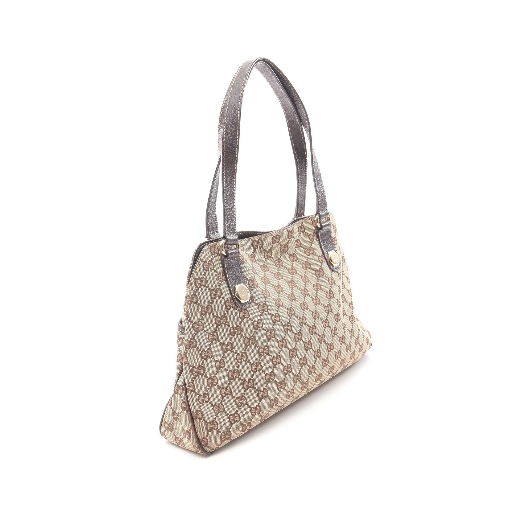 Gucci Gucci Gg Canvas Shoulder Bag Leather Beige Brown Size ONE SIZE - 2 Thumbnail