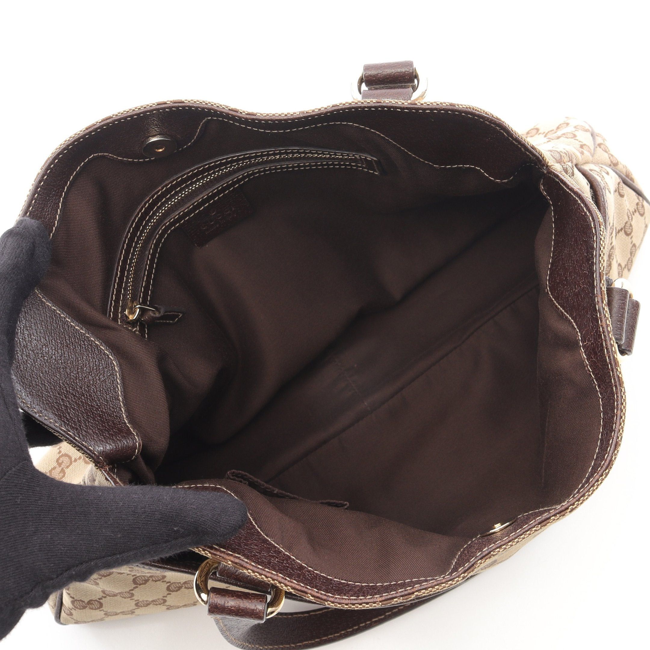 Gucci Gucci Gg Canvas Shoulder Bag Leather Beige Brown Size ONE SIZE - 3 Thumbnail