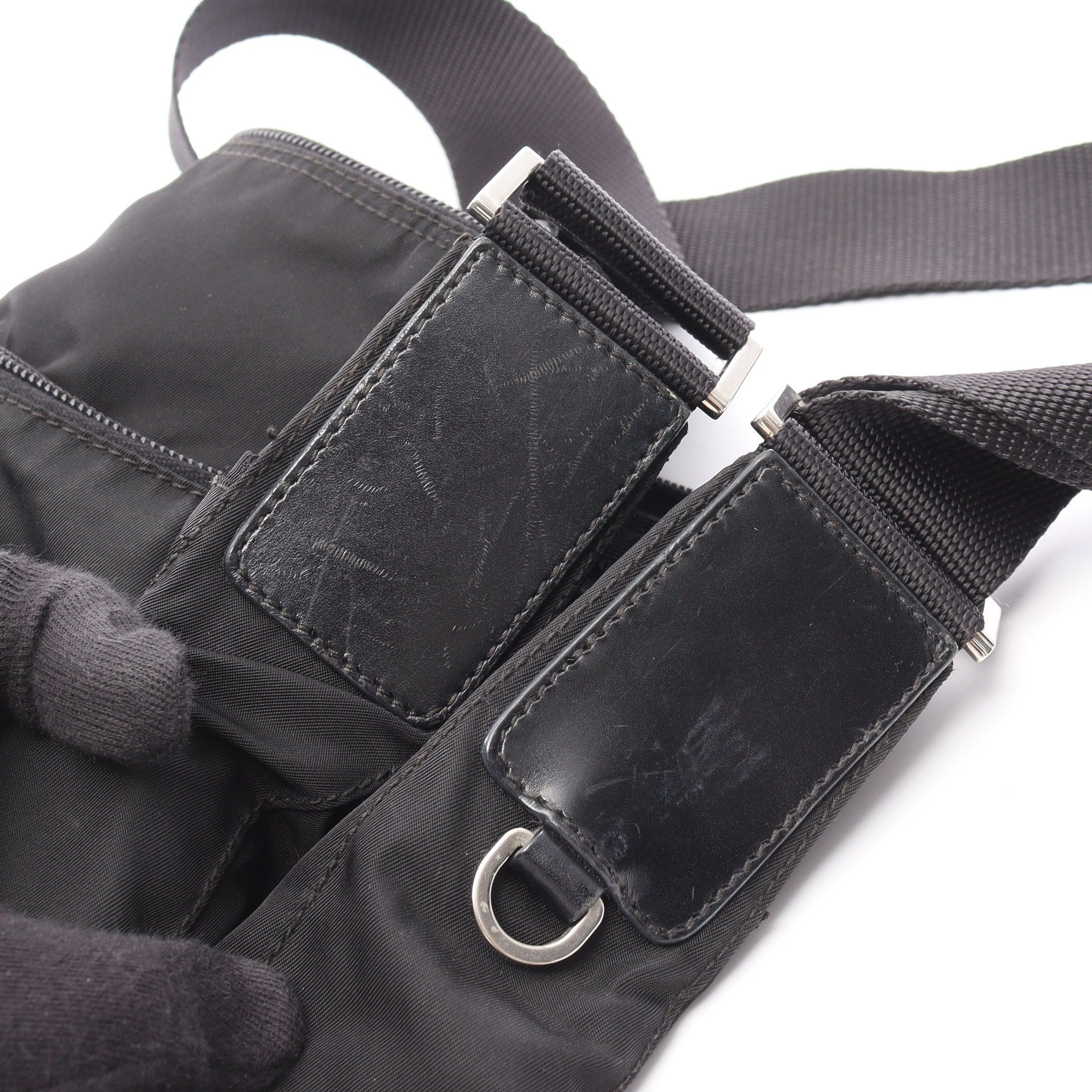 Prada Prada Re-Nylon Shoulder Bag Nylon Leather Black Prada Logo Plate Size ONE SIZE - 6 Thumbnail