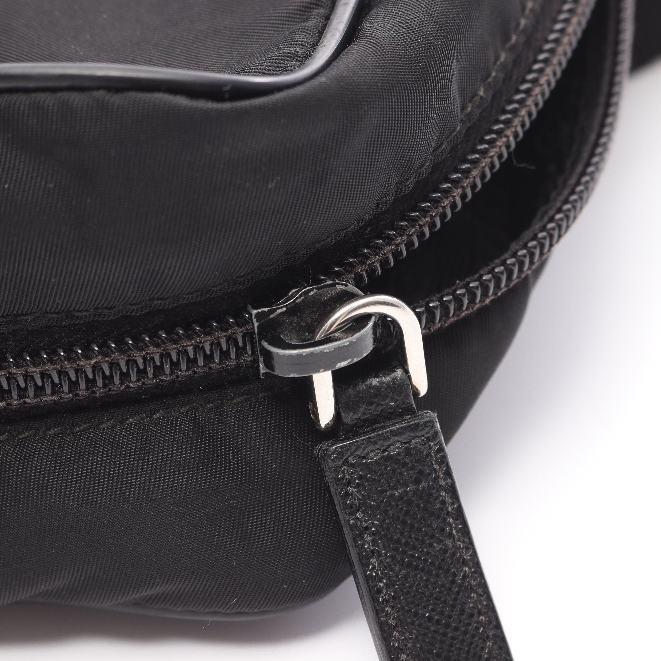 Prada Prada Pochette Shoulder Bag Saffiano Leather Nylon Black Prada Logo Plate Size ONE SIZE - 6 Thumbnail