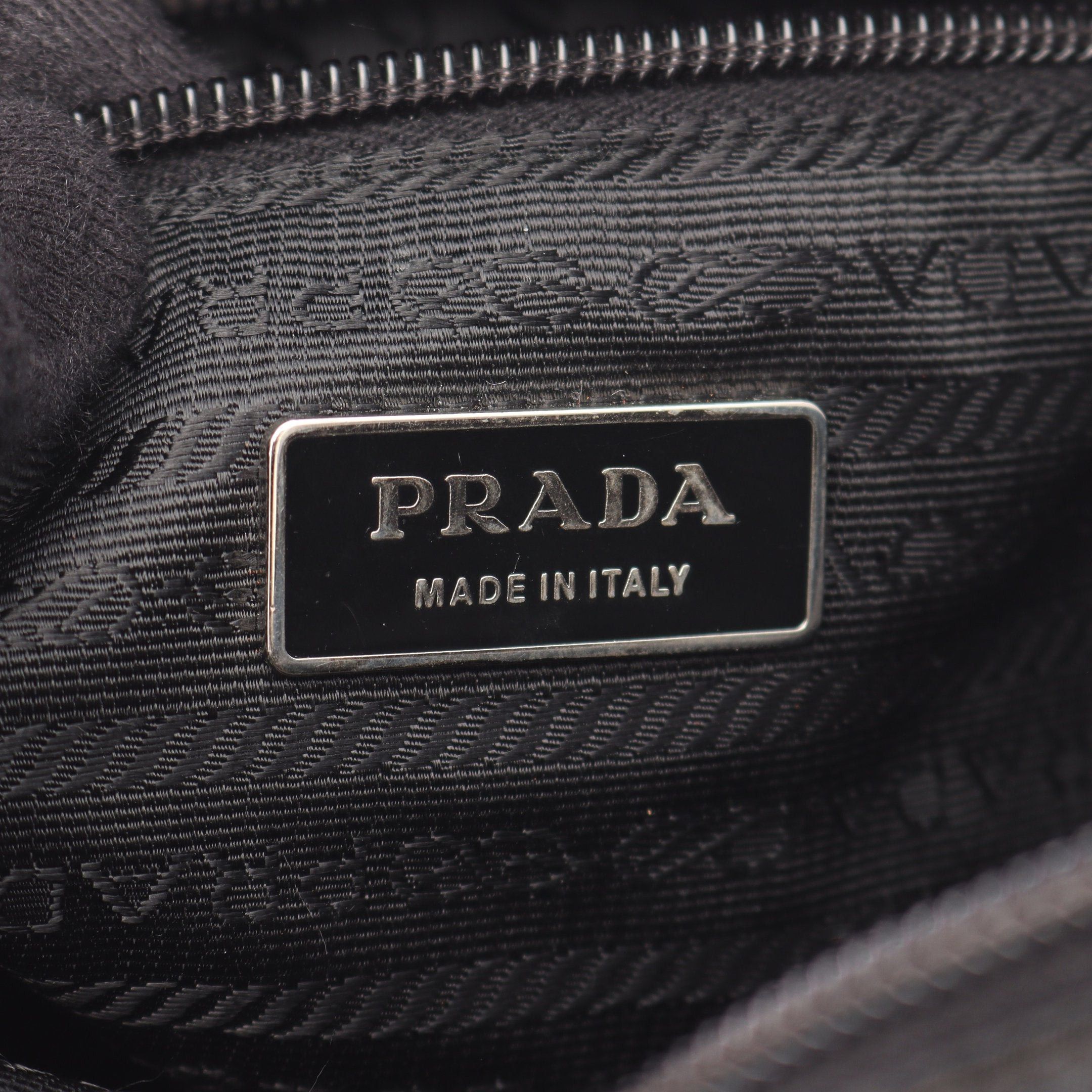 Prada Prada Pochette Shoulder Bag Saffiano Leather Nylon Black Prada Logo Plate Size ONE SIZE - 4 Thumbnail