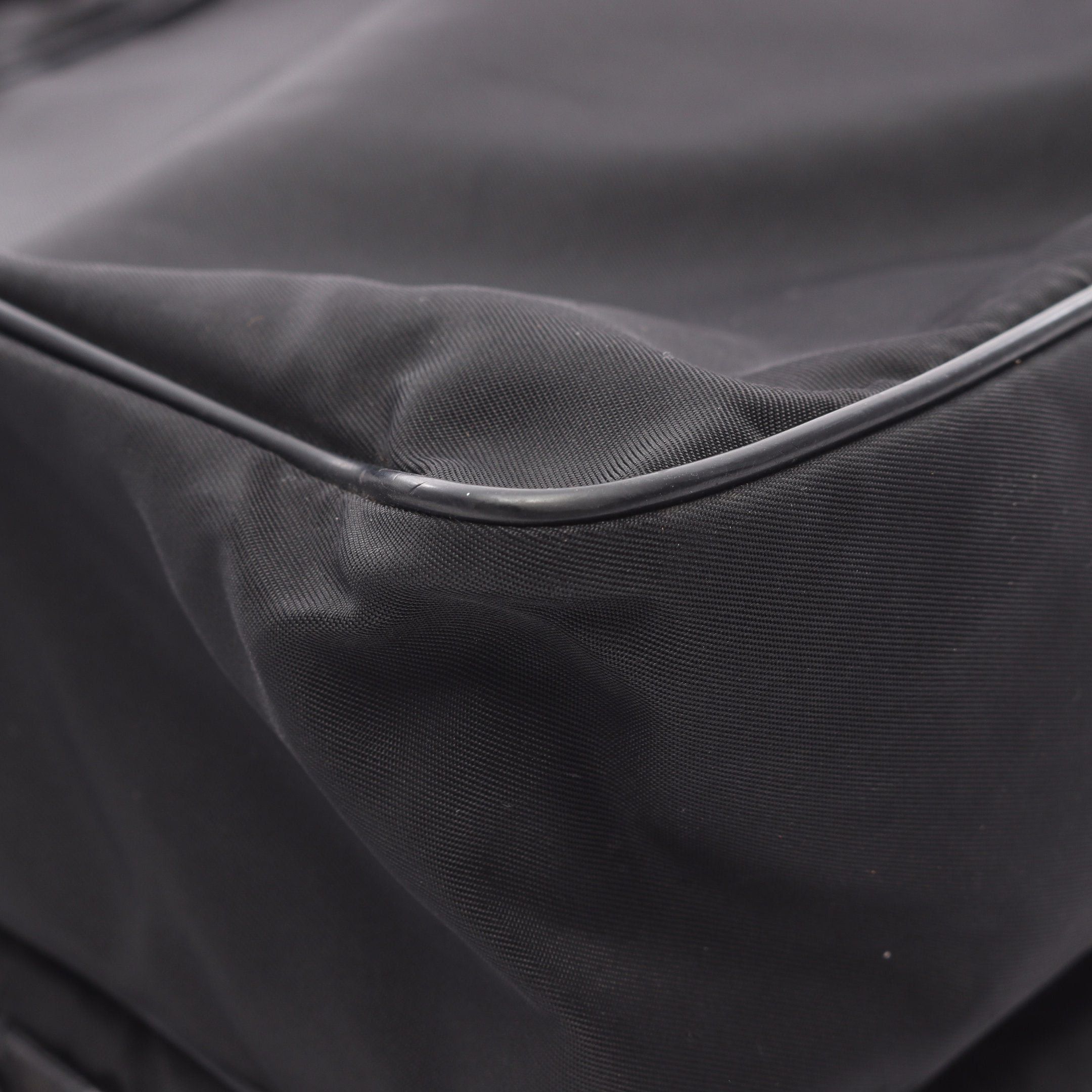 Prada Prada Pochette Shoulder Bag Saffiano Leather Nylon Black Prada Logo Plate Size ONE SIZE - 7 Thumbnail