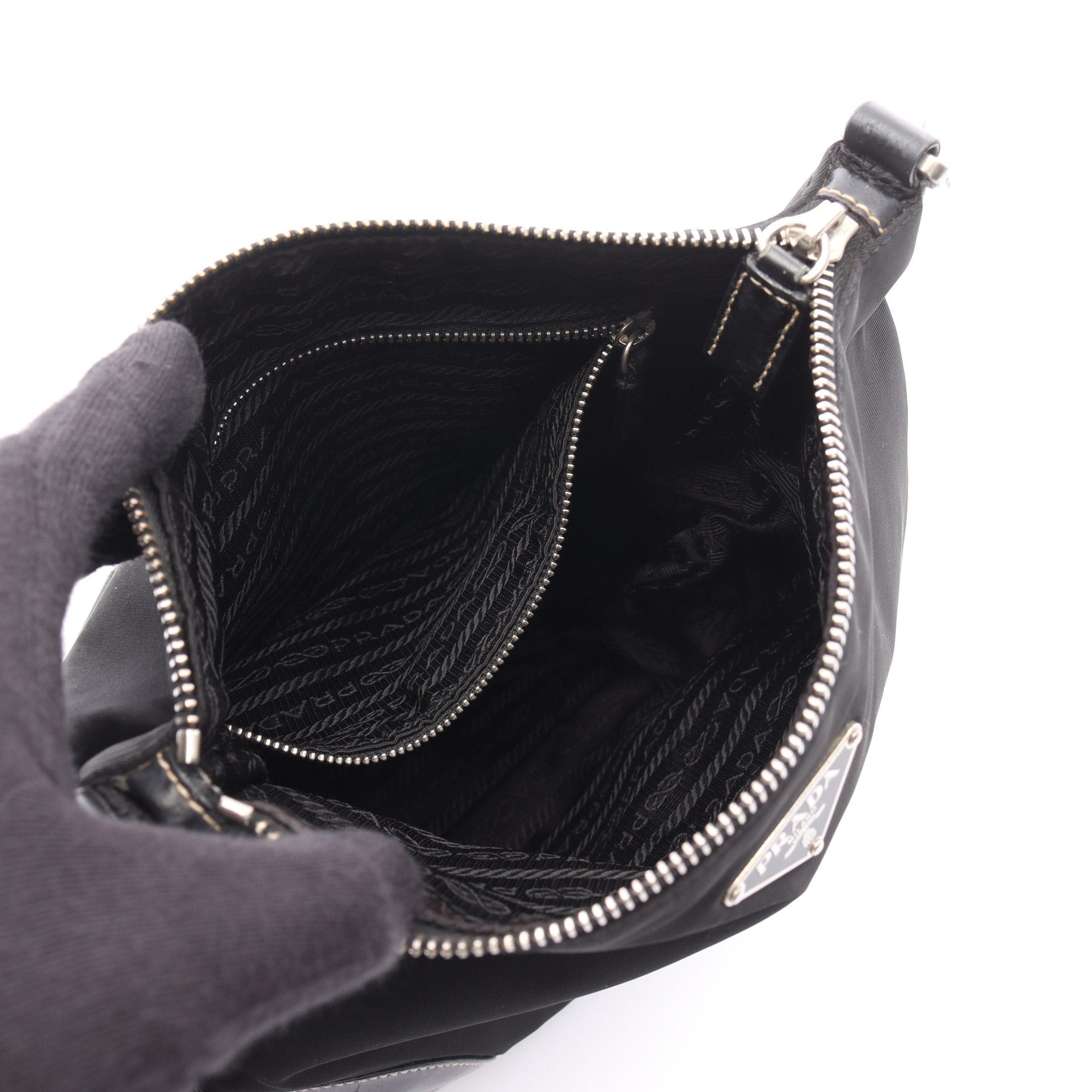 Prada Prada Shoulder Bag Nylon Leather Black Prada Logo Plate Size ONE SIZE - 3 Thumbnail