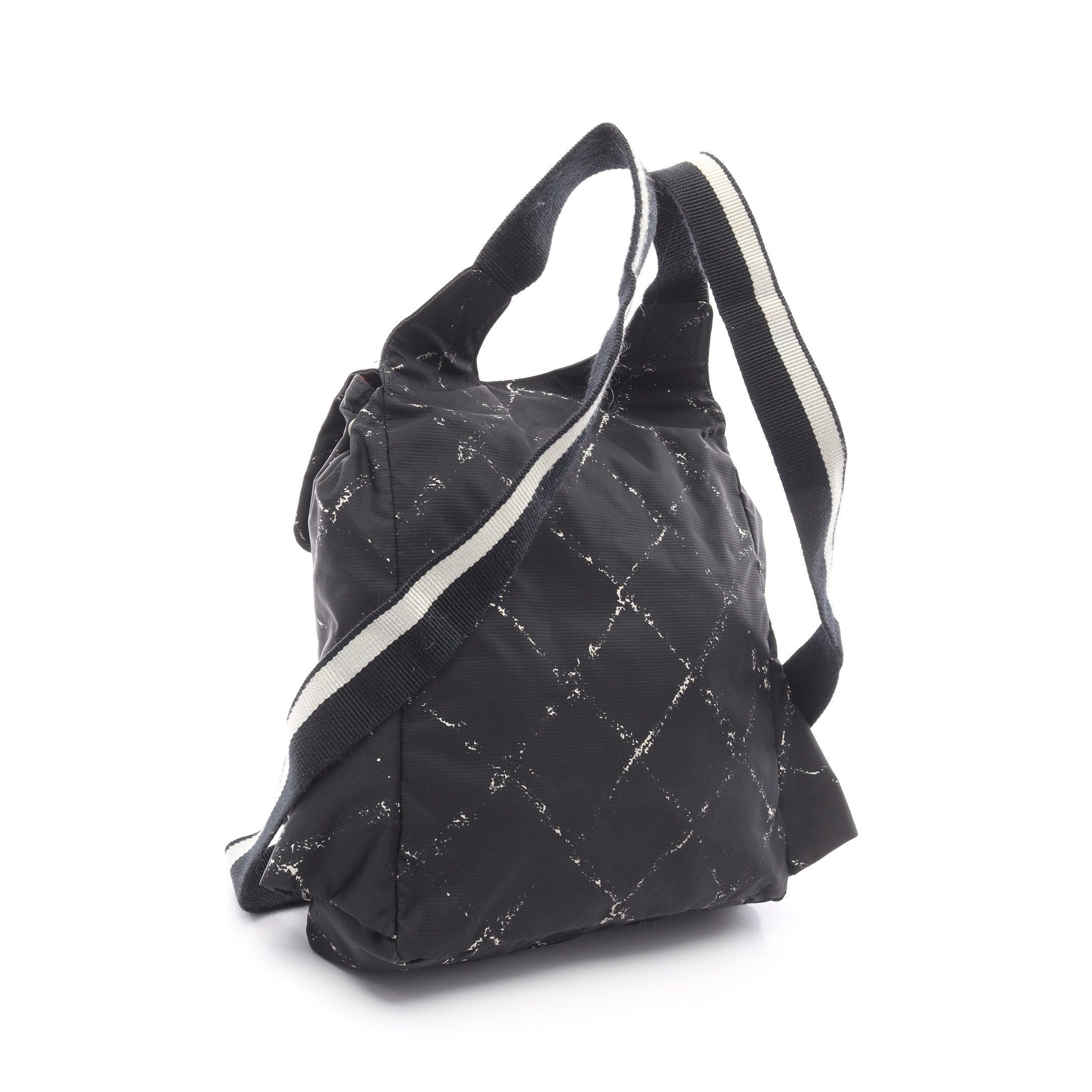 Chanel Chanel Old Travel Line Rucksack Nylon Black Silver Hardware Size ONE SIZE - 2 Thumbnail