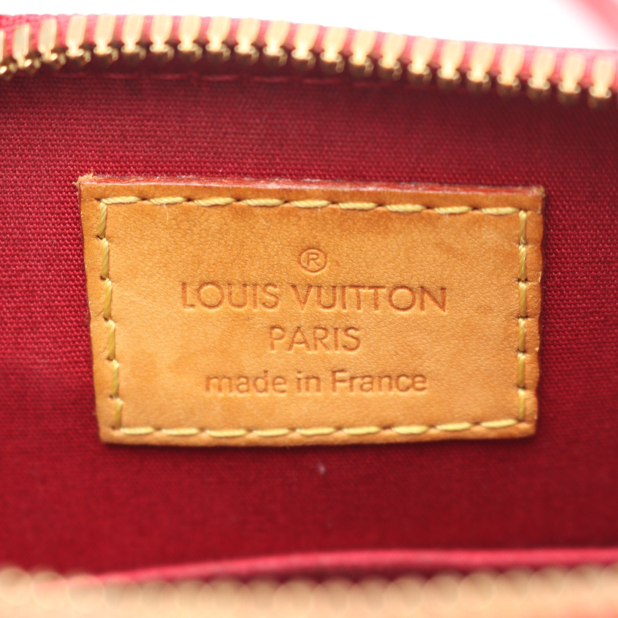 Louis Vuitton Louis Vuitton Alma Bb Monogram Vernis Cerise Handbag Leather Red Size ONE SIZE - 4 Thumbnail