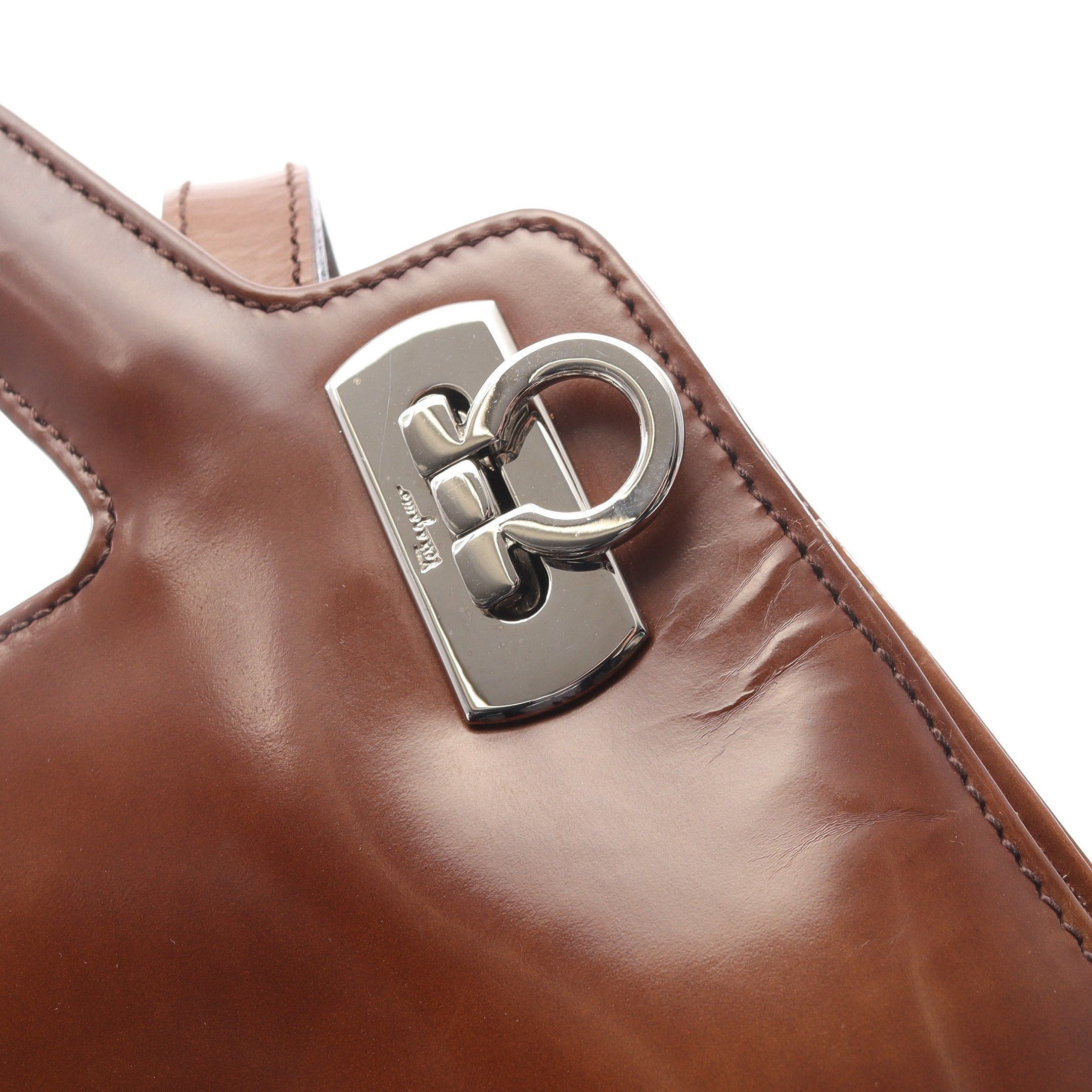 Salvatore Ferragamo Salvatore Ferragamo Handbag Leather Brown Size ONE SIZE - 7 Thumbnail