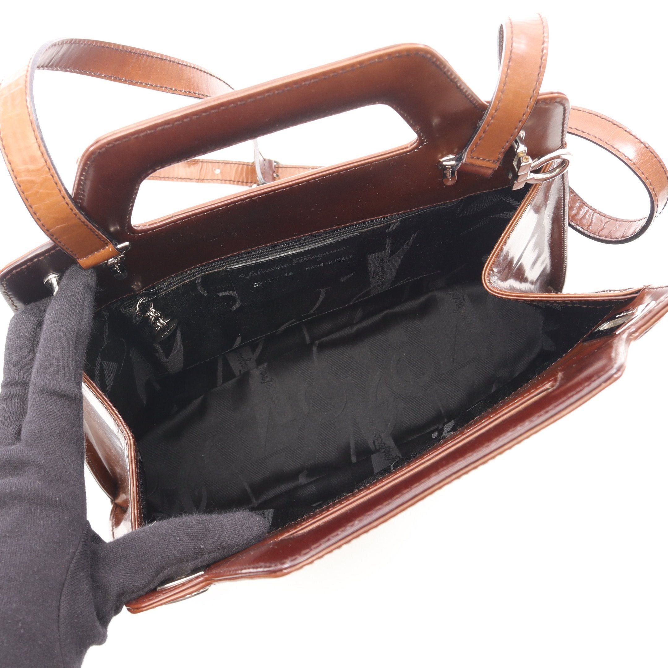 Salvatore Ferragamo Salvatore Ferragamo Handbag Leather Brown Size ONE SIZE - 3 Thumbnail