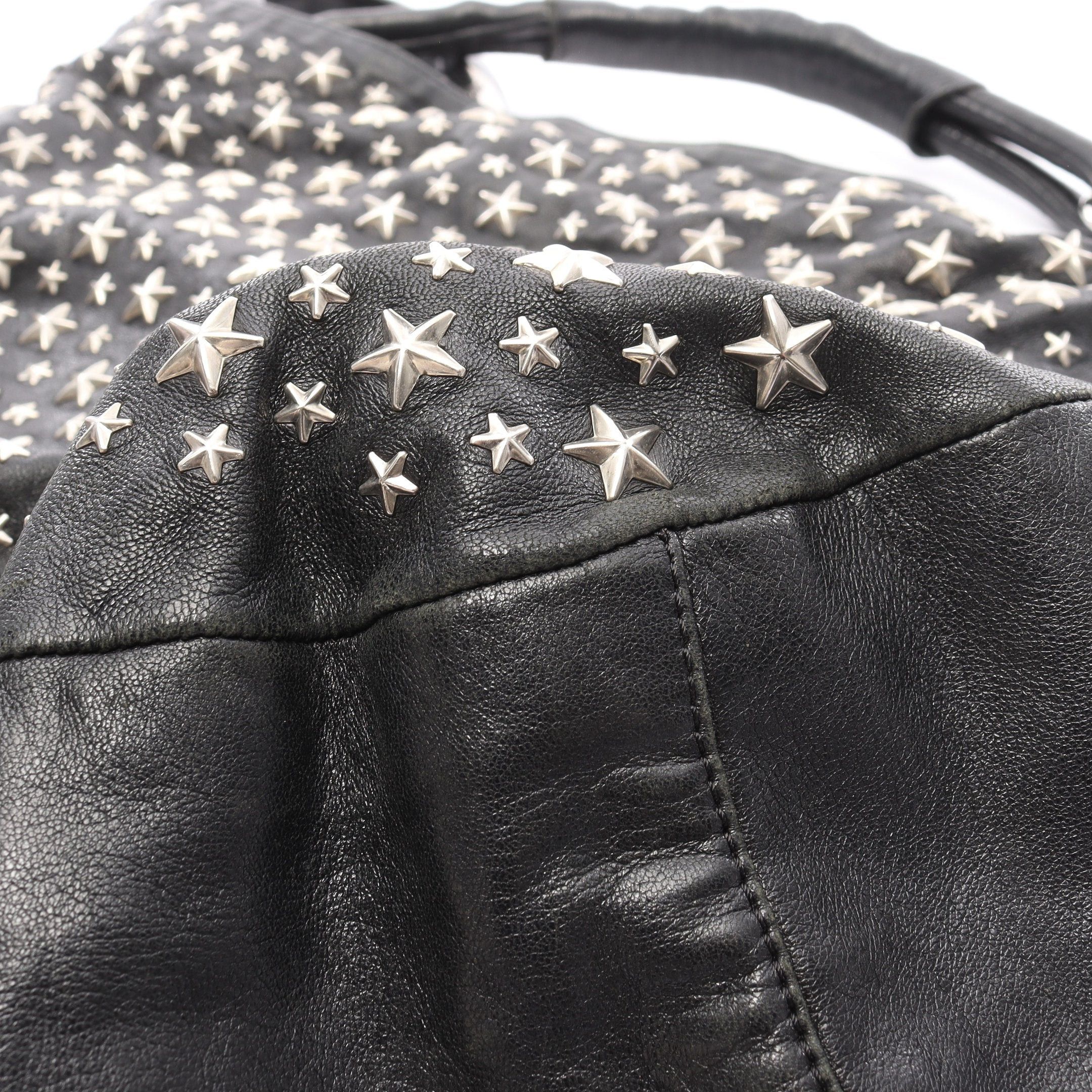 Jimmy Choo Jimmy Choo Sky Bag One Shoulder Leather Black Star Studs Size ONE SIZE - 10 Thumbnail