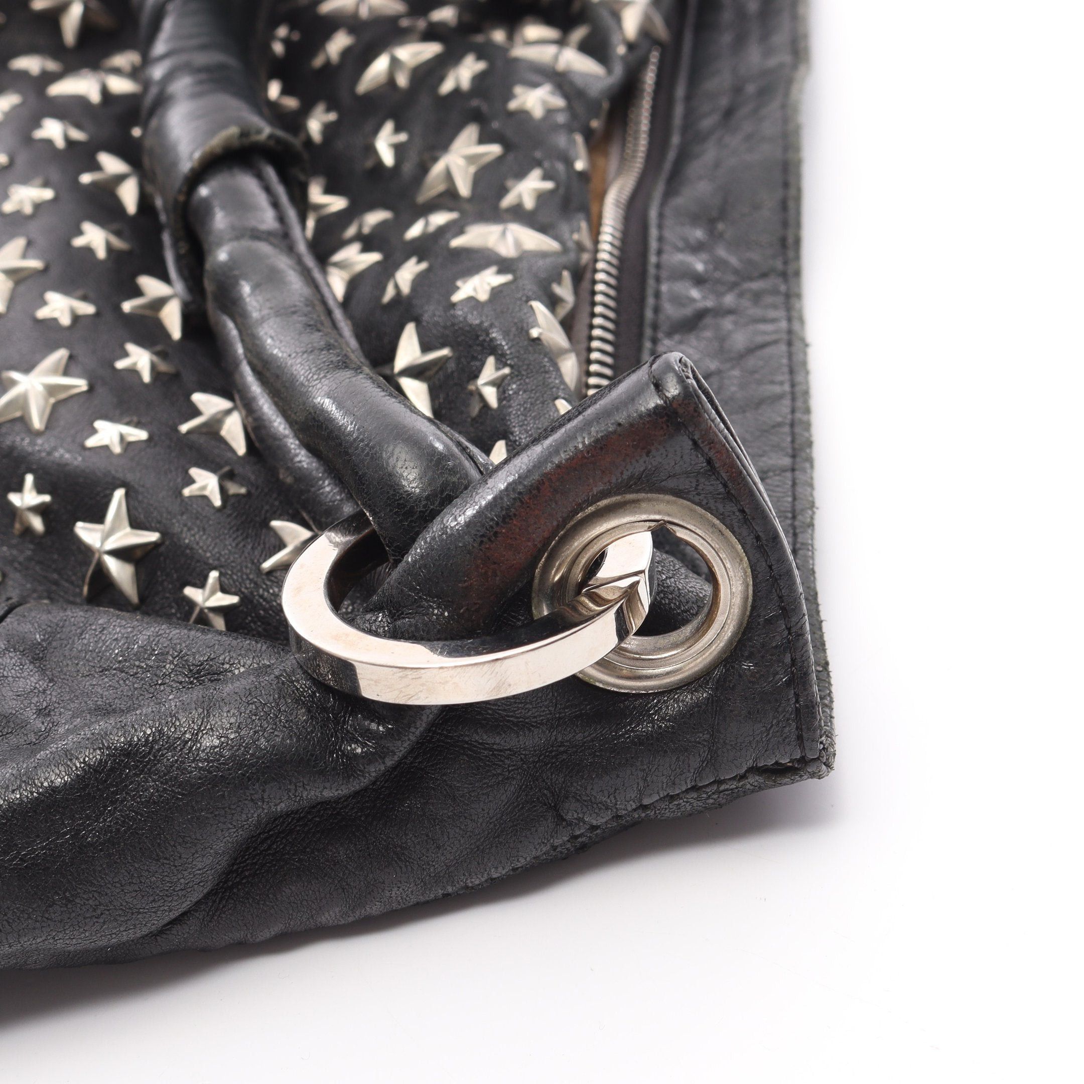 Jimmy Choo Jimmy Choo Sky Bag One Shoulder Leather Black Star Studs Size ONE SIZE - 6 Thumbnail