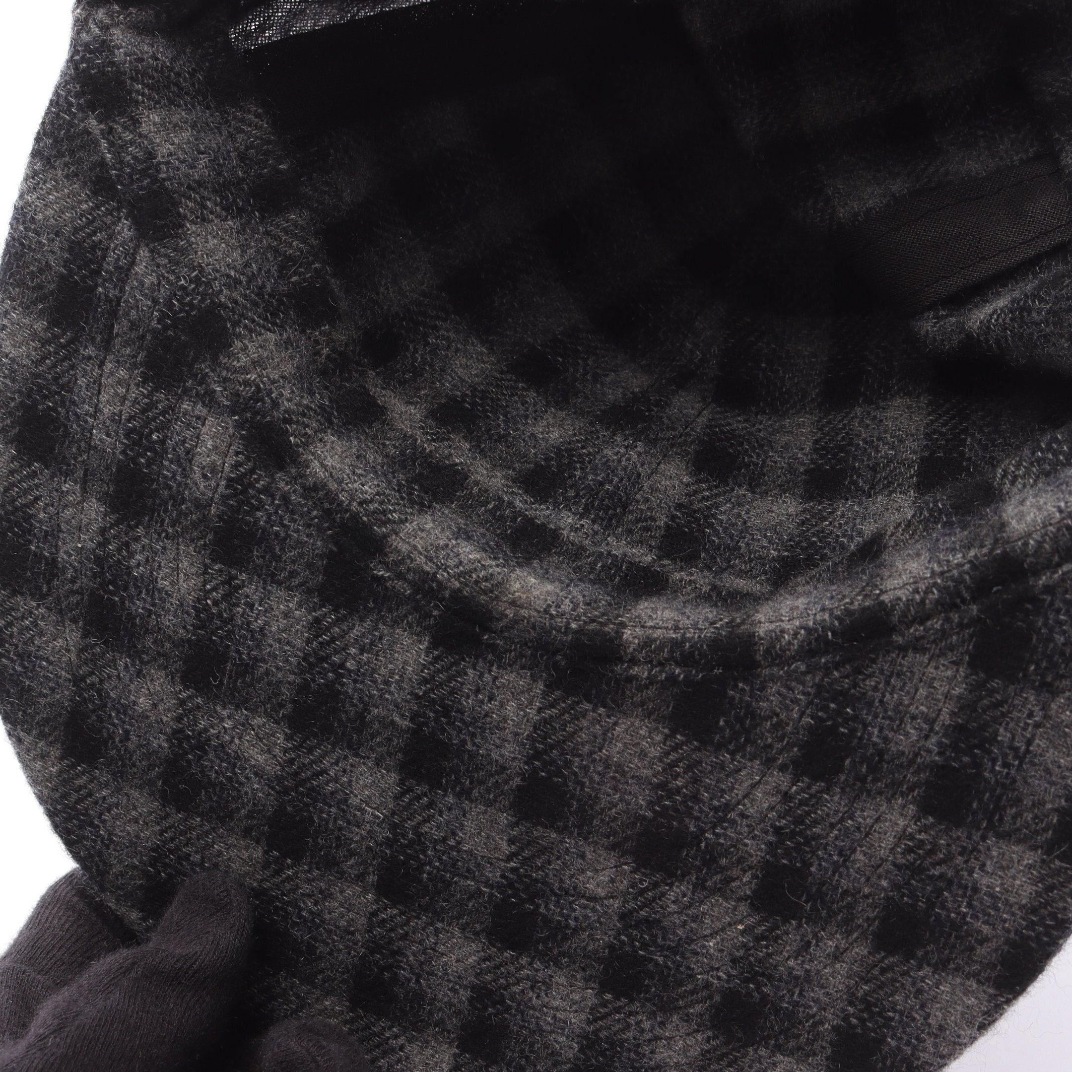 Chanel Chanel Coco Mark Check Cap Cashmere Black Gray Size ONE SIZE - 6 Thumbnail