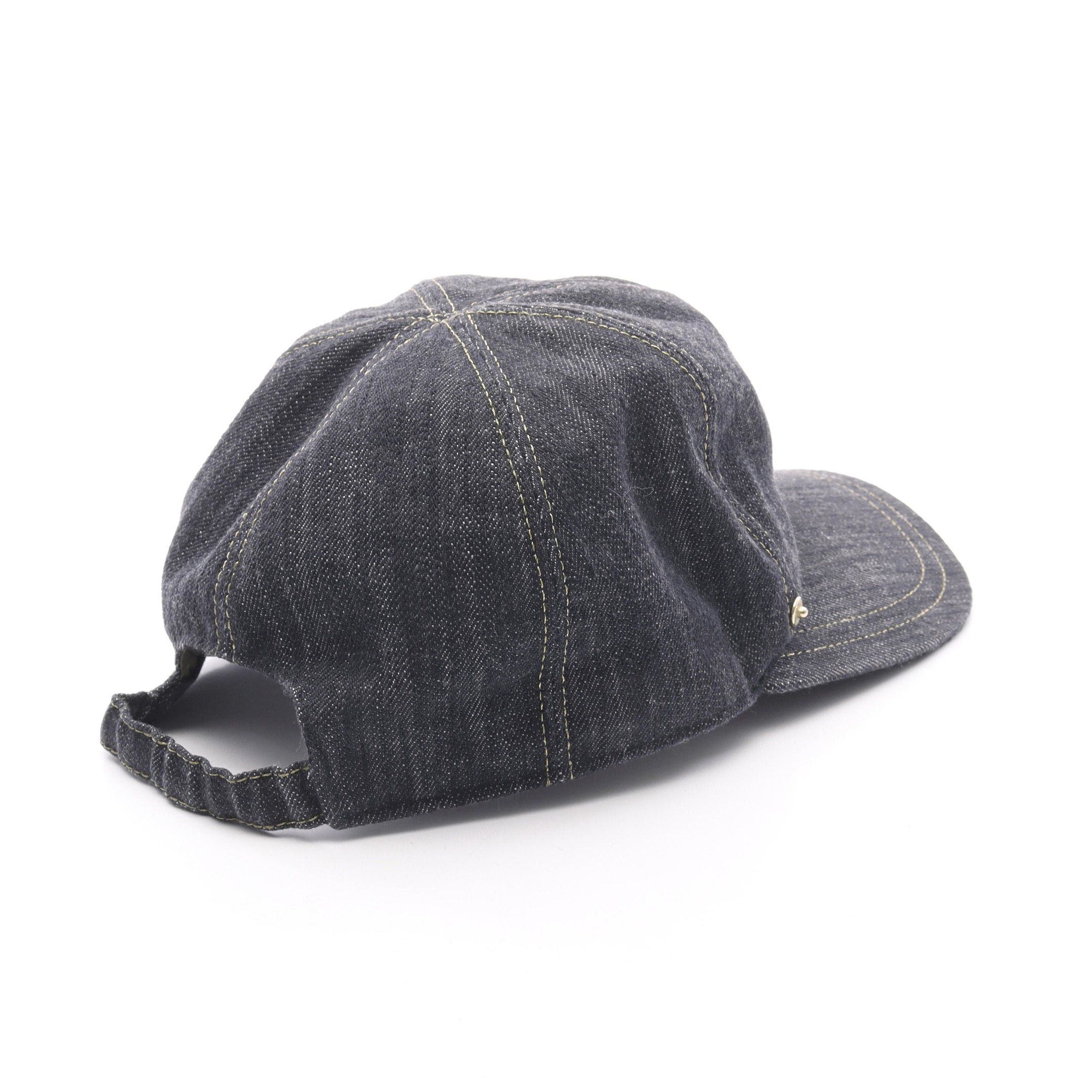 Chanel Chanel Coco Mark Denim Cap Cotton Indigo Blue Size ONE SIZE - 2 Thumbnail