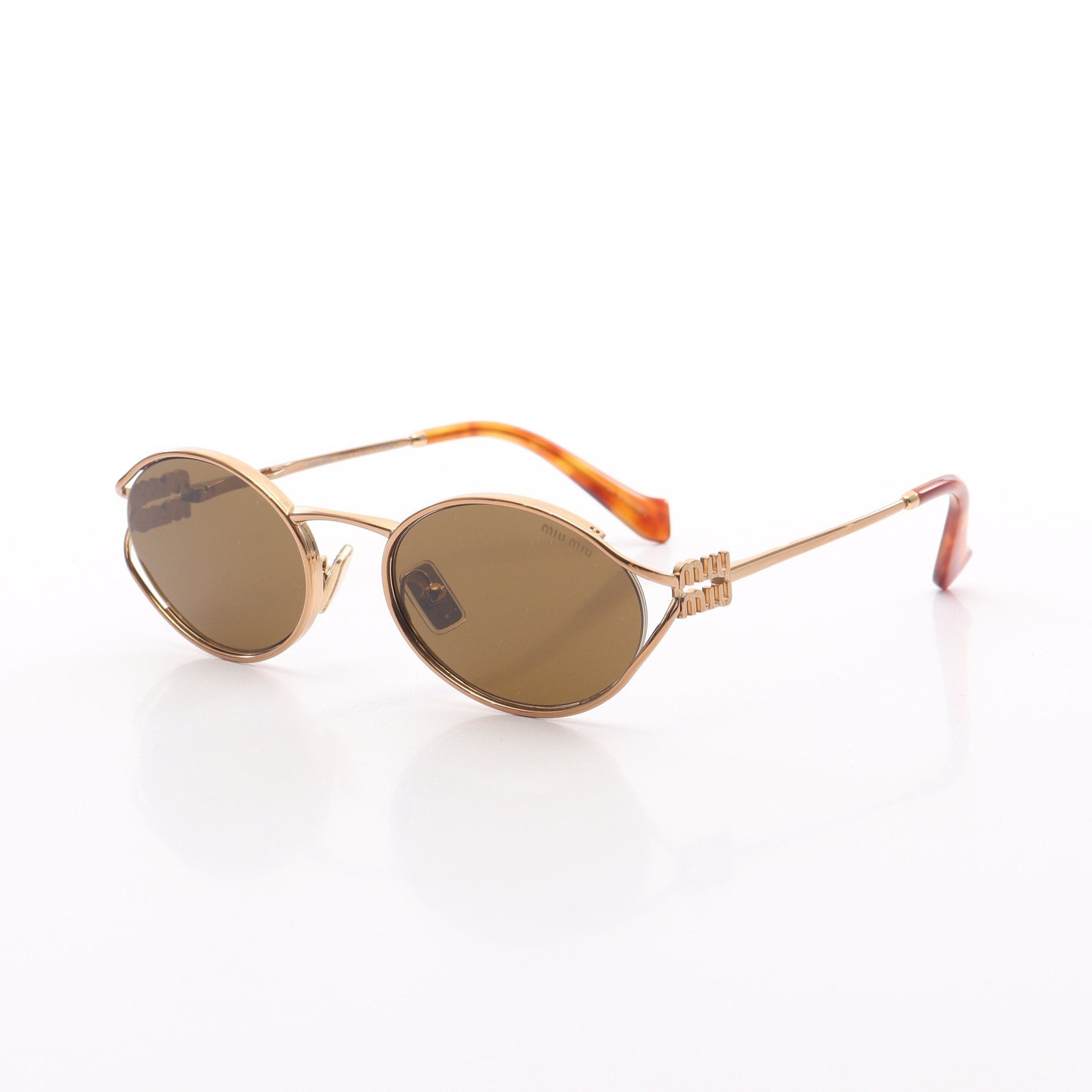 Miu Miu Miu Miu Sunglasses Gp Brown Gold Size ONE SIZE - 2 Thumbnail