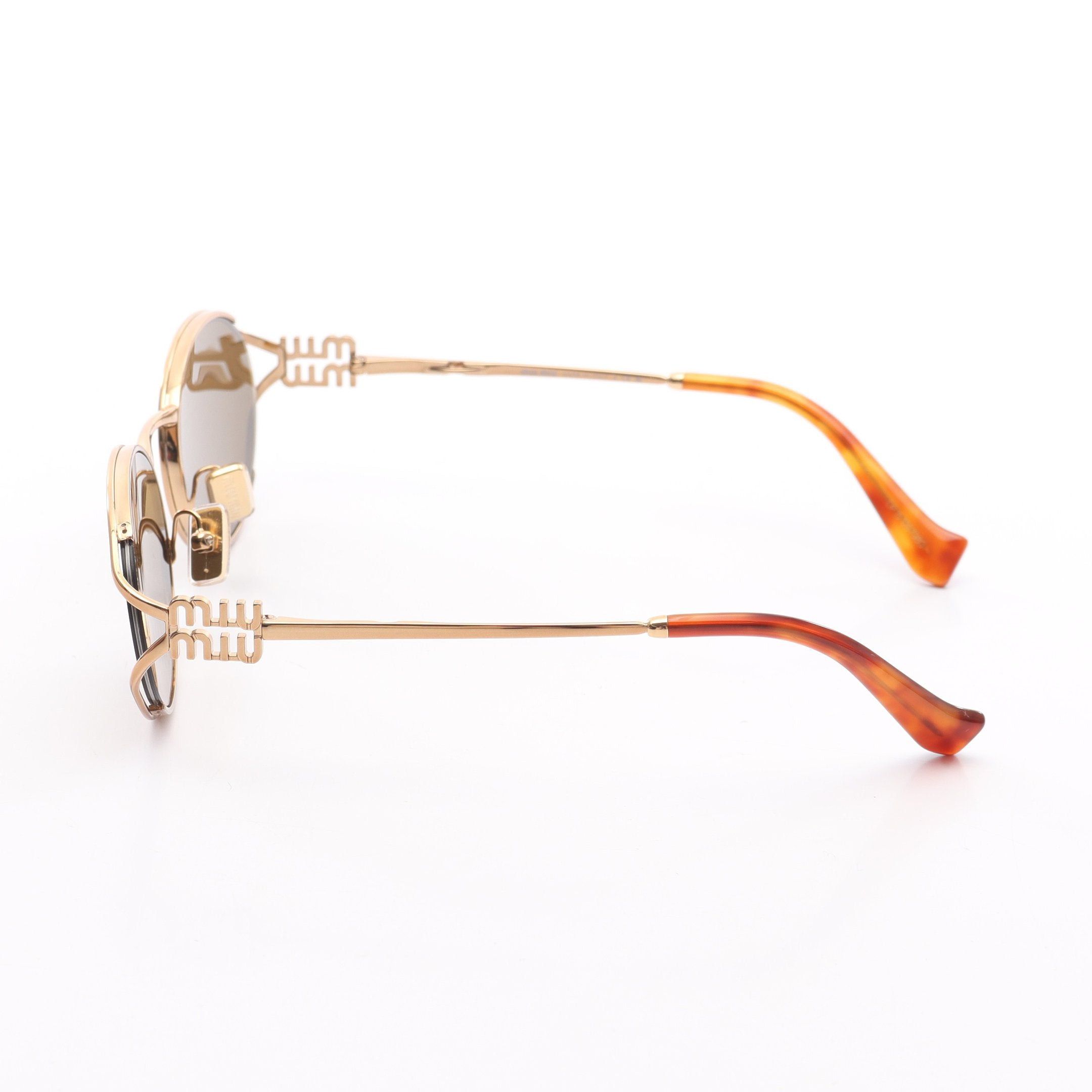 Miu Miu Miu Miu Sunglasses Gp Brown Gold Size ONE SIZE - 3 Thumbnail