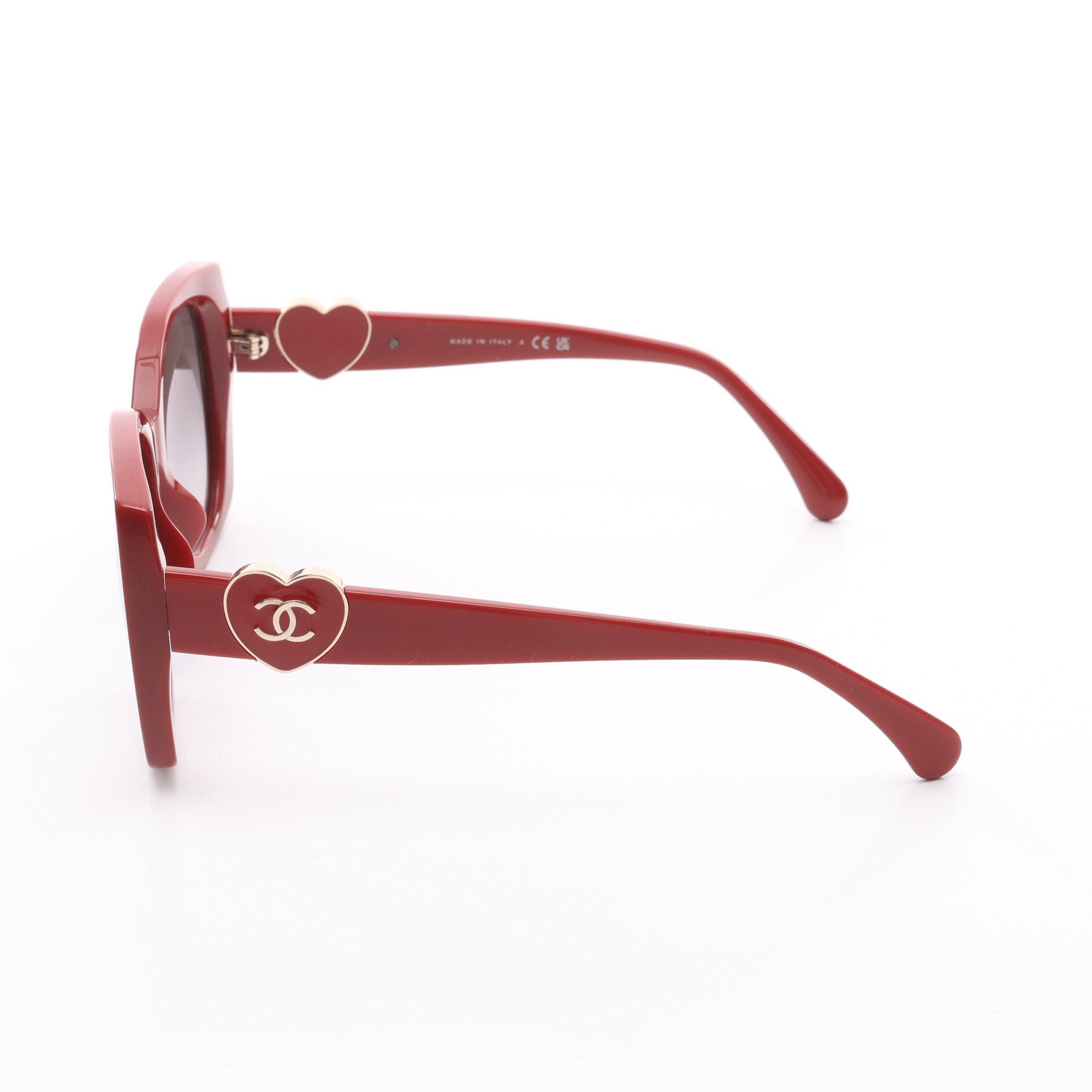 Chanel Chanel Coco Mark Sunglasses Red Black Size ONE SIZE - 3 Thumbnail