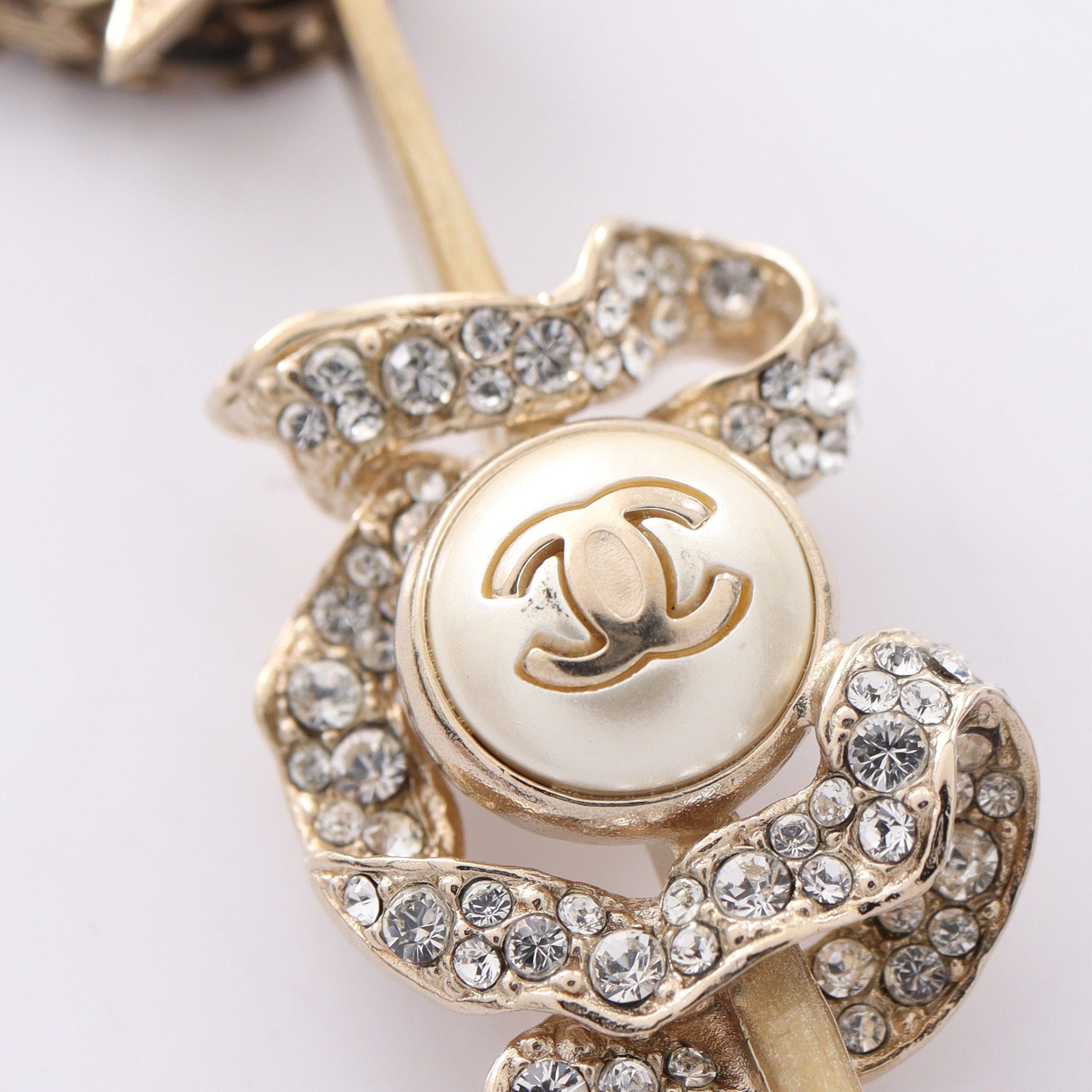 Chanel Chanel Coco Mark Necklace Gp Rhinestone Gold 5 Connected 18C Size ONE SIZE - 6 Thumbnail