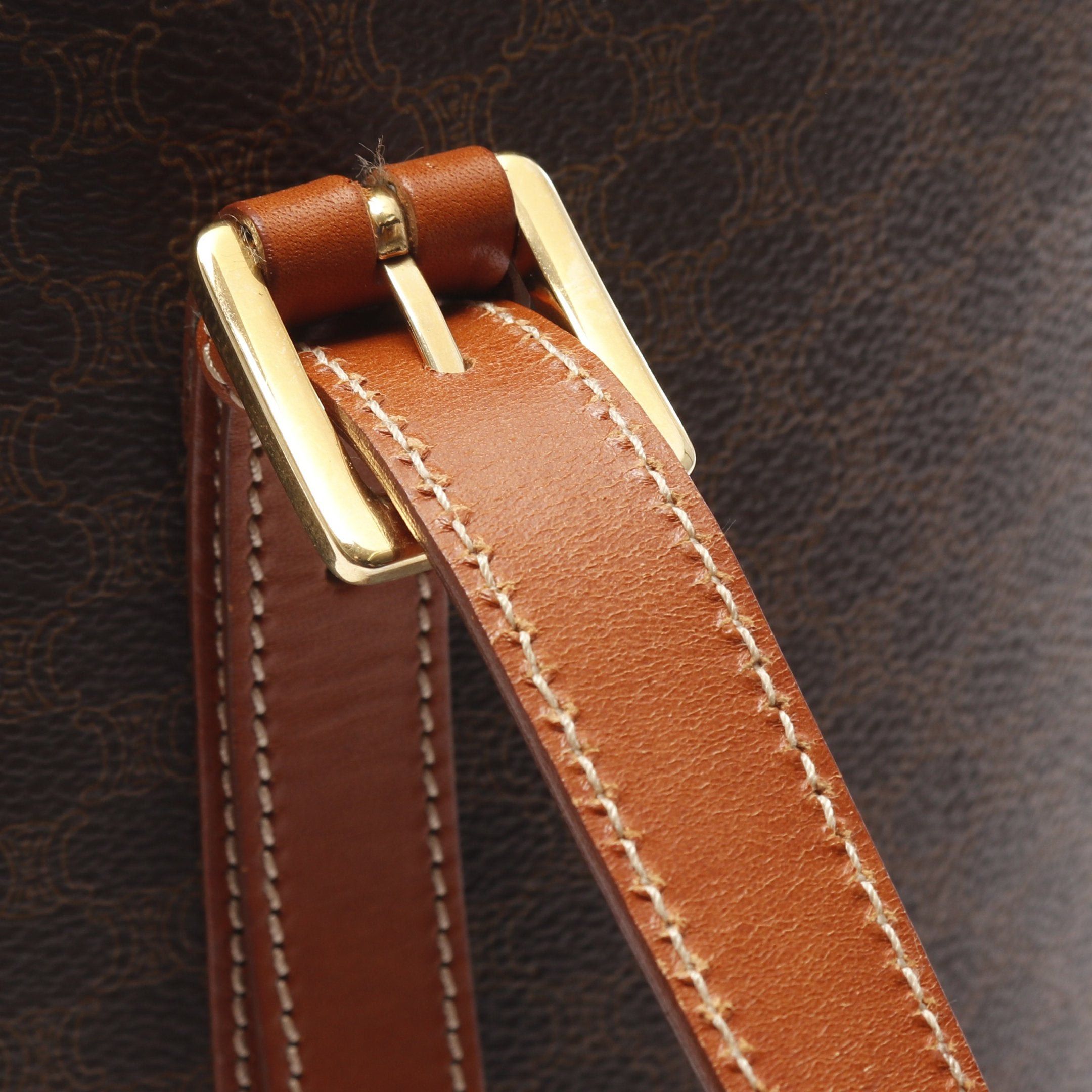 Celine Celine Macadam Handbag Tote Bag Leather Brown Dark Size ONE SIZE - 8 Thumbnail