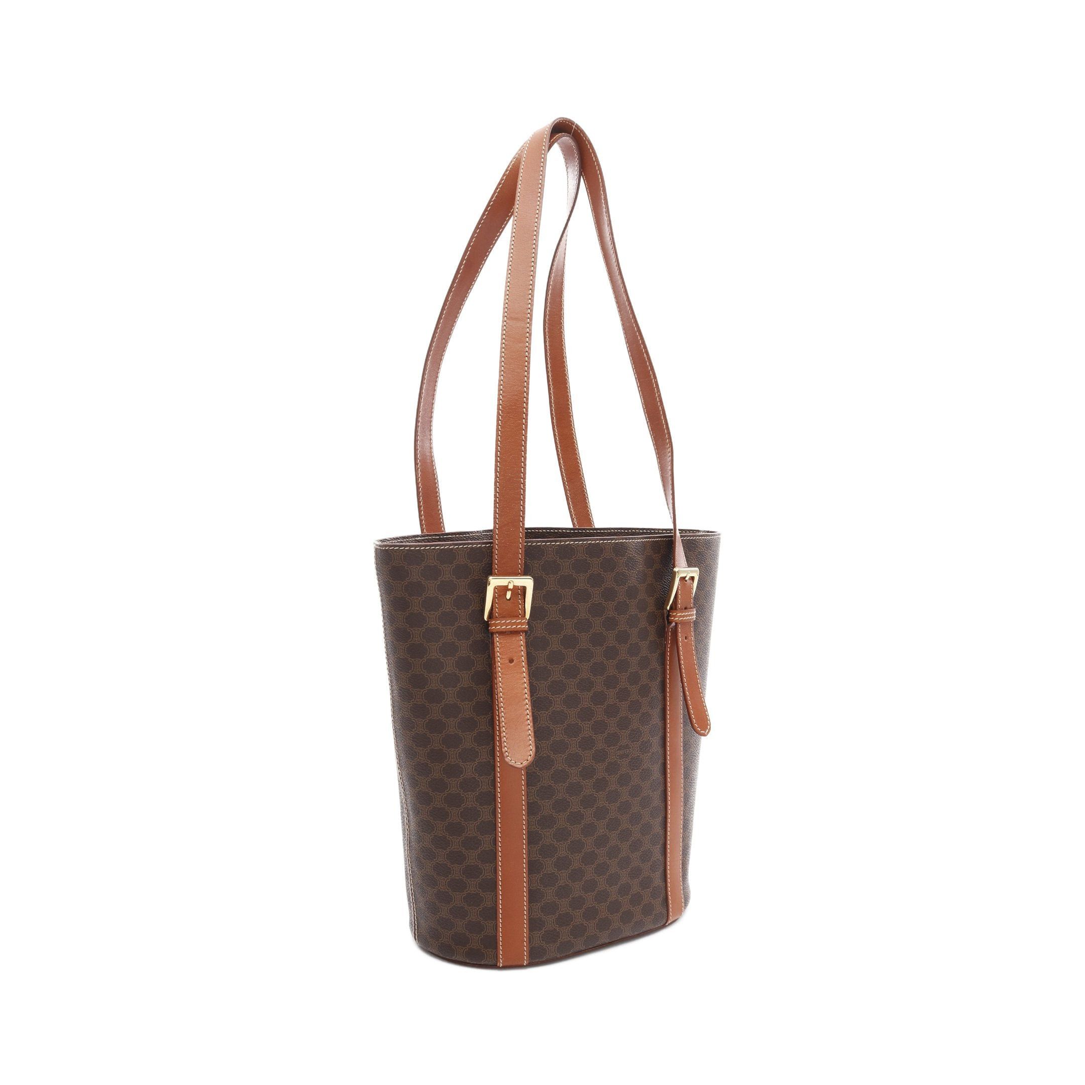 Celine Celine Macadam Handbag Tote Bag Leather Brown Dark Size ONE SIZE - 2 Thumbnail