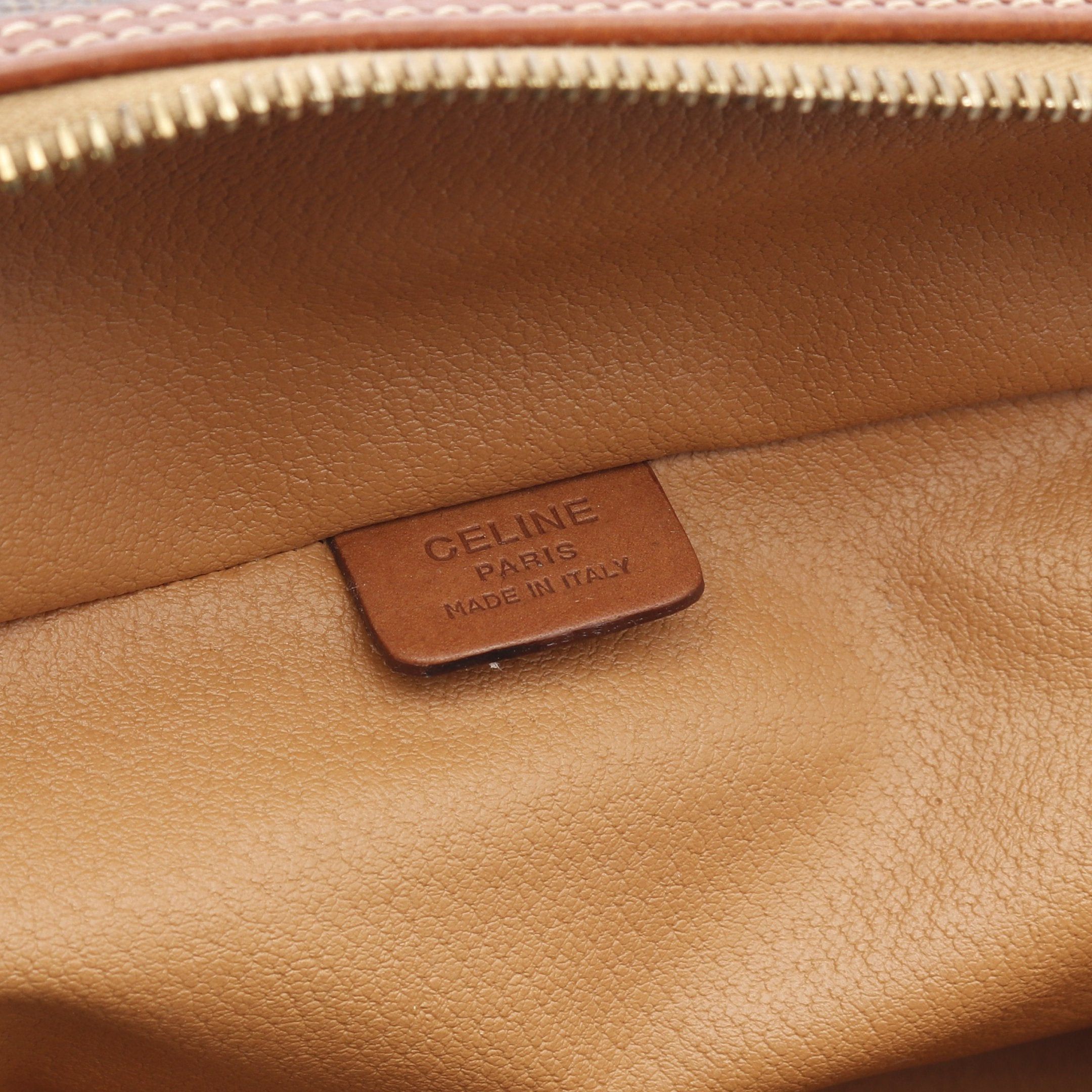 Celine Celine Macadam Vanity Bag Handbag Leather Brown Dark Size ONE SIZE - 4 Thumbnail