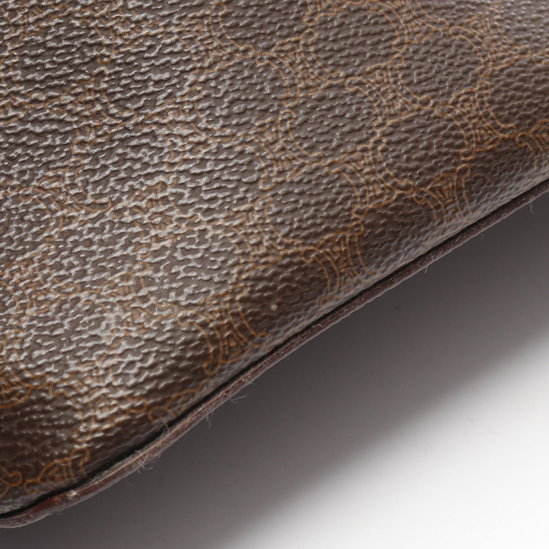Celine Celine Macadam Vanity Bag Handbag Leather Brown Dark Size ONE SIZE - 10 Thumbnail