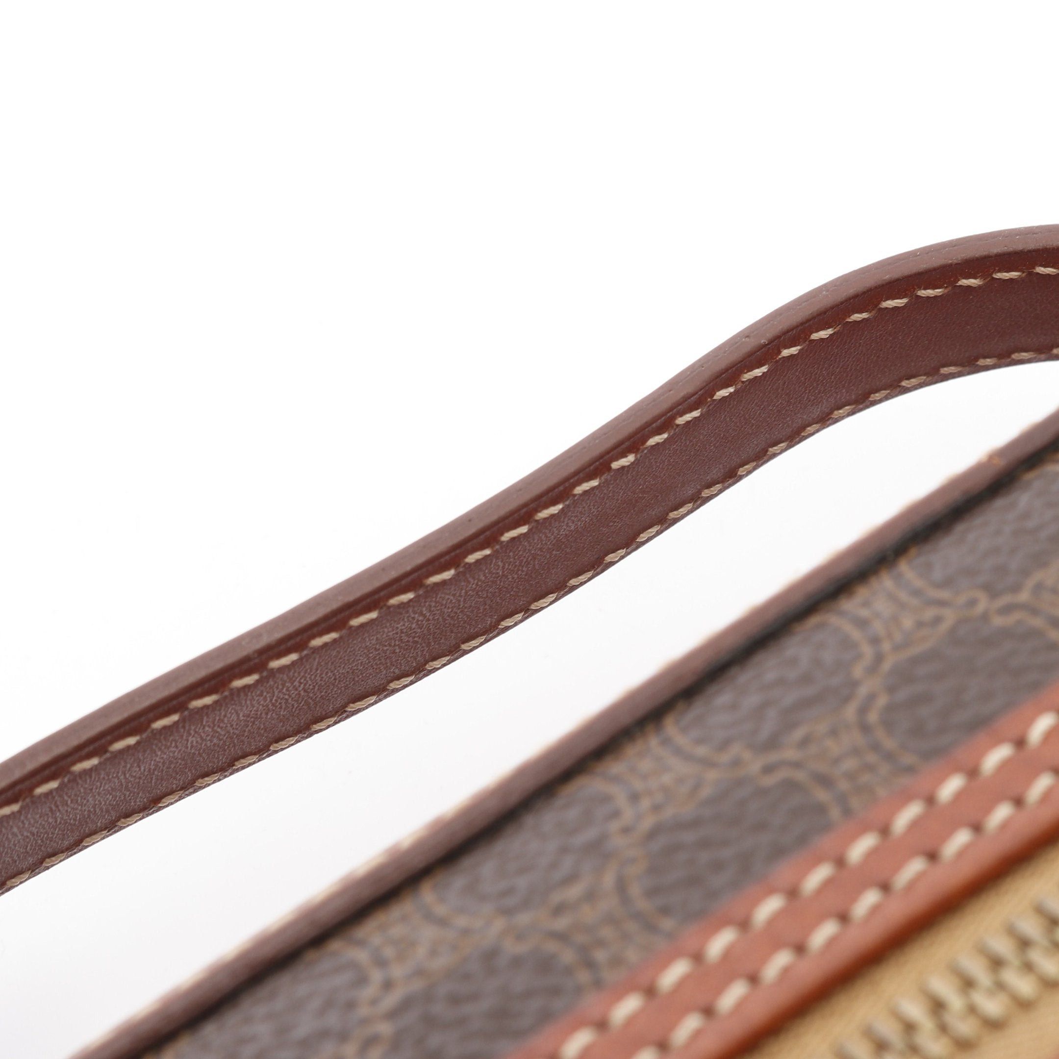 Celine Celine Macadam Vanity Bag Handbag Leather Brown Dark Size ONE SIZE - 6 Thumbnail