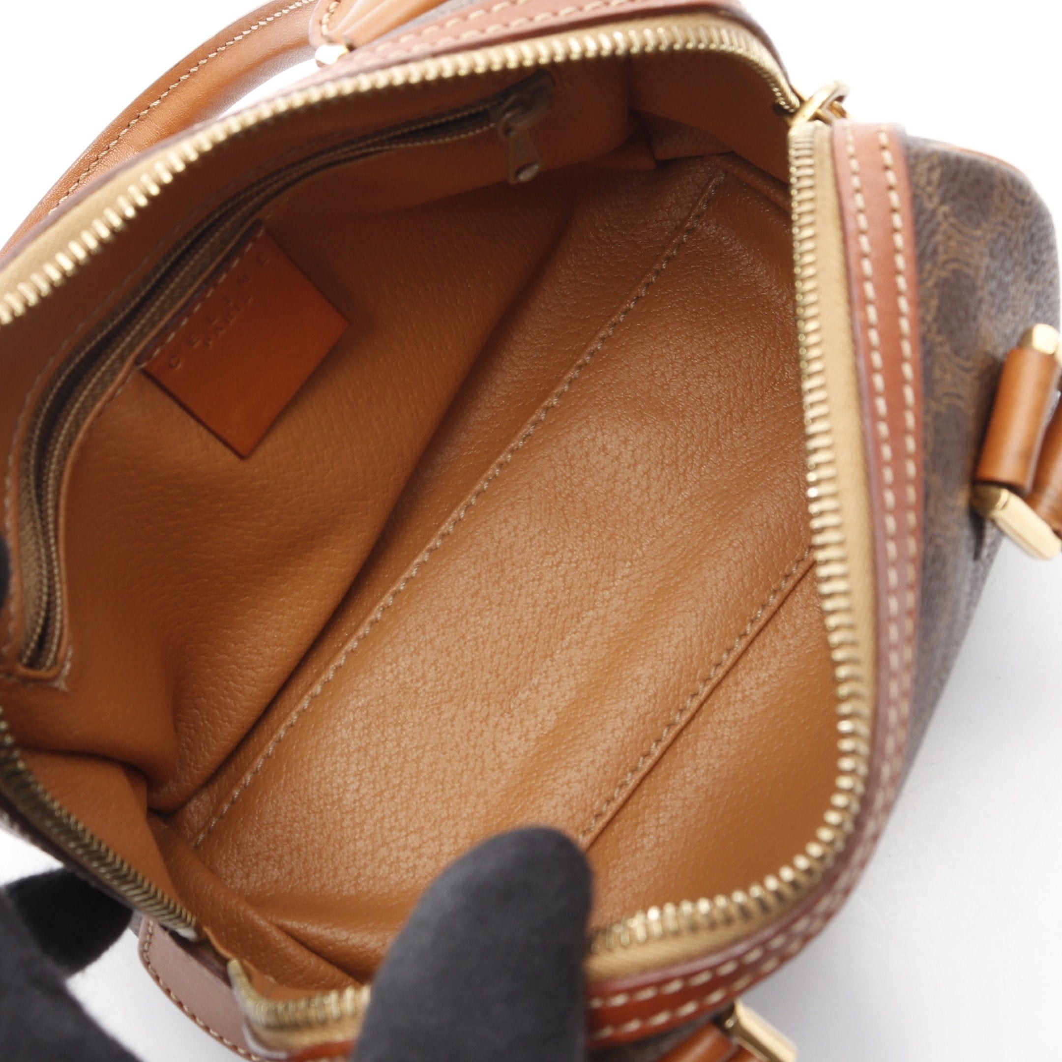 Celine Celine Macadam Handbag Leather Brown Dark Size ONE SIZE - 3 Thumbnail