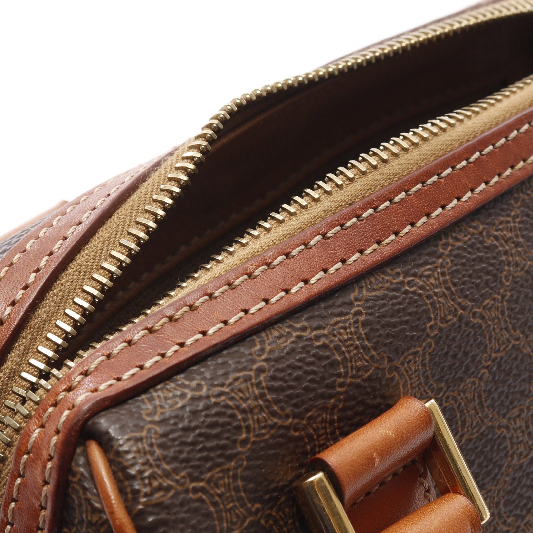 Celine Celine Macadam Handbag Leather Brown Dark Size ONE SIZE - 10 Thumbnail