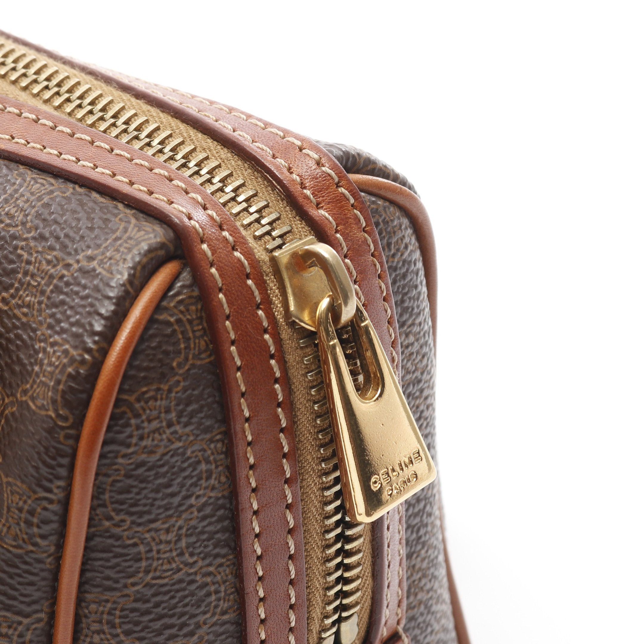 Celine Celine Macadam Handbag Leather Brown Dark Size ONE SIZE - 8 Thumbnail