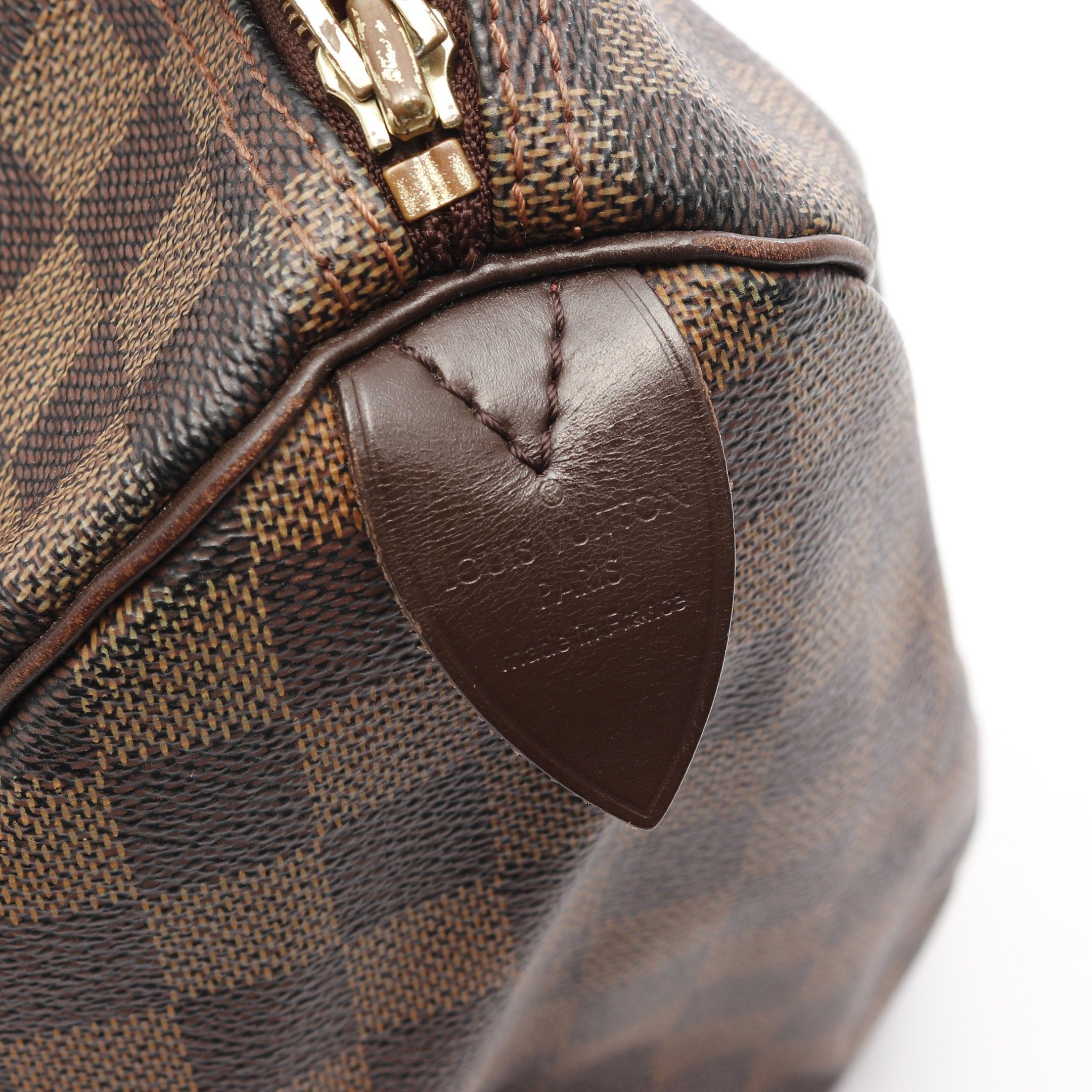 Louis Vuitton Louis Vuitton Speedy 30 Damier Ebene Handbag Leather Brown Size ONE SIZE - 4 Thumbnail