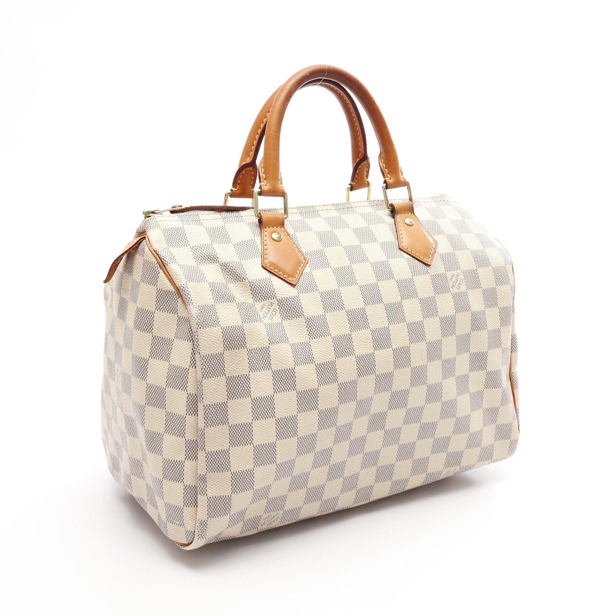 Louis Vuitton Louis Vuitton Speedy 30 Damier Azur Handbag Leather White Size ONE SIZE - 2 Thumbnail