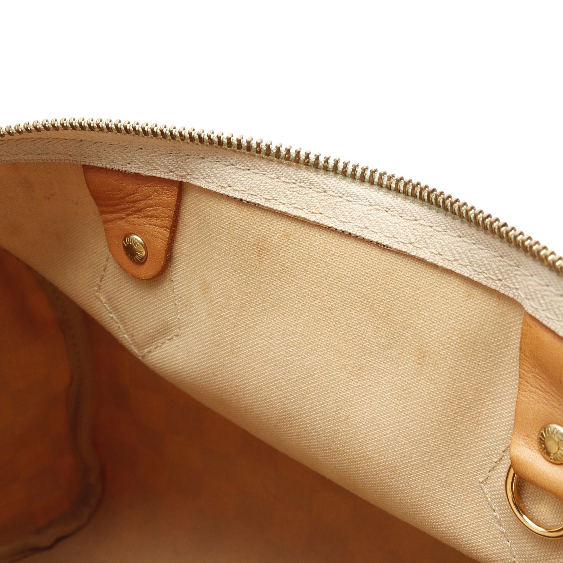 Louis Vuitton Louis Vuitton Speedy 30 Damier Azur Handbag Leather White Size ONE SIZE - 10 Thumbnail